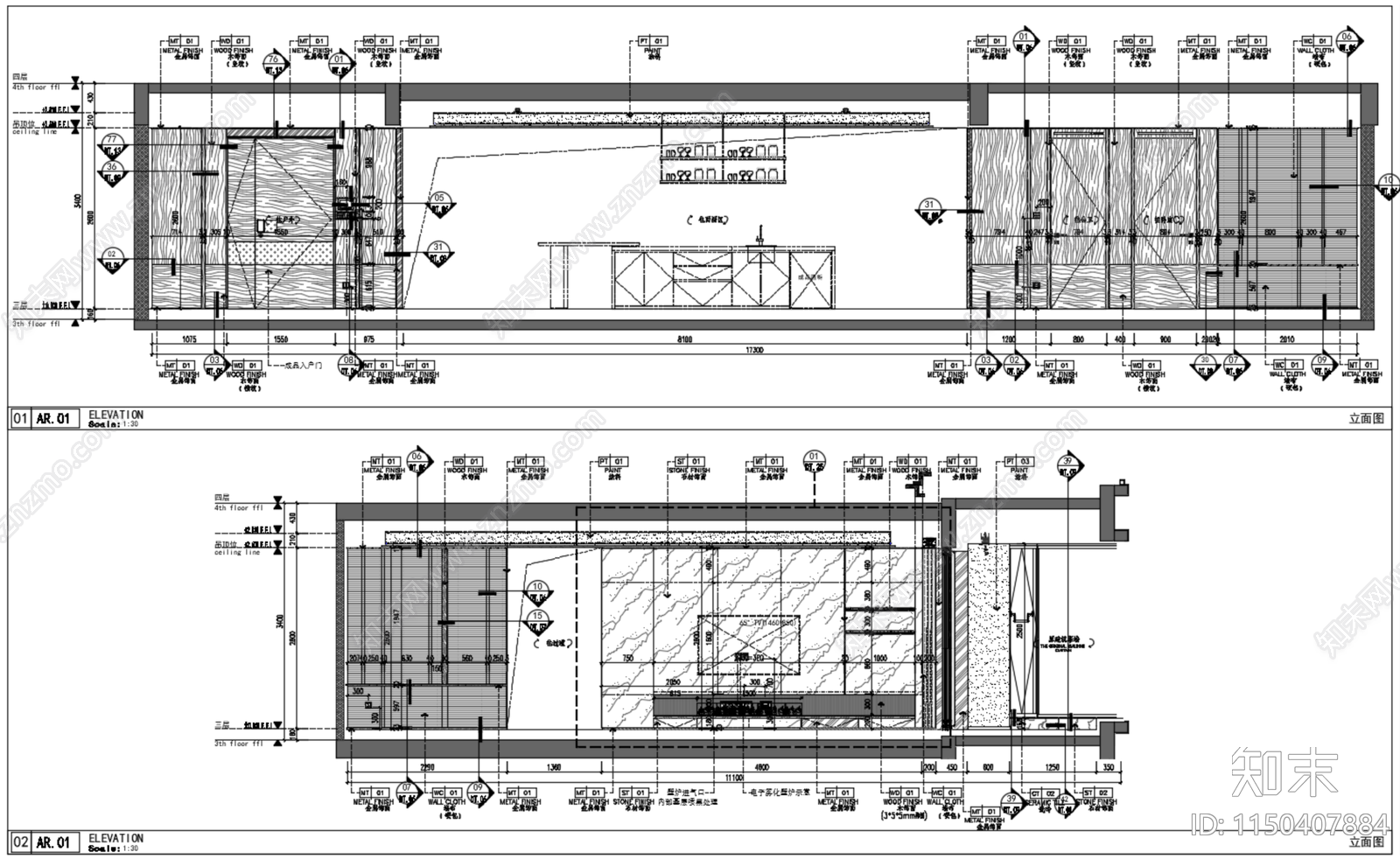 DIA丹健国际南京长江之歌315户型样板间cad施工图下载【ID:1150407884】