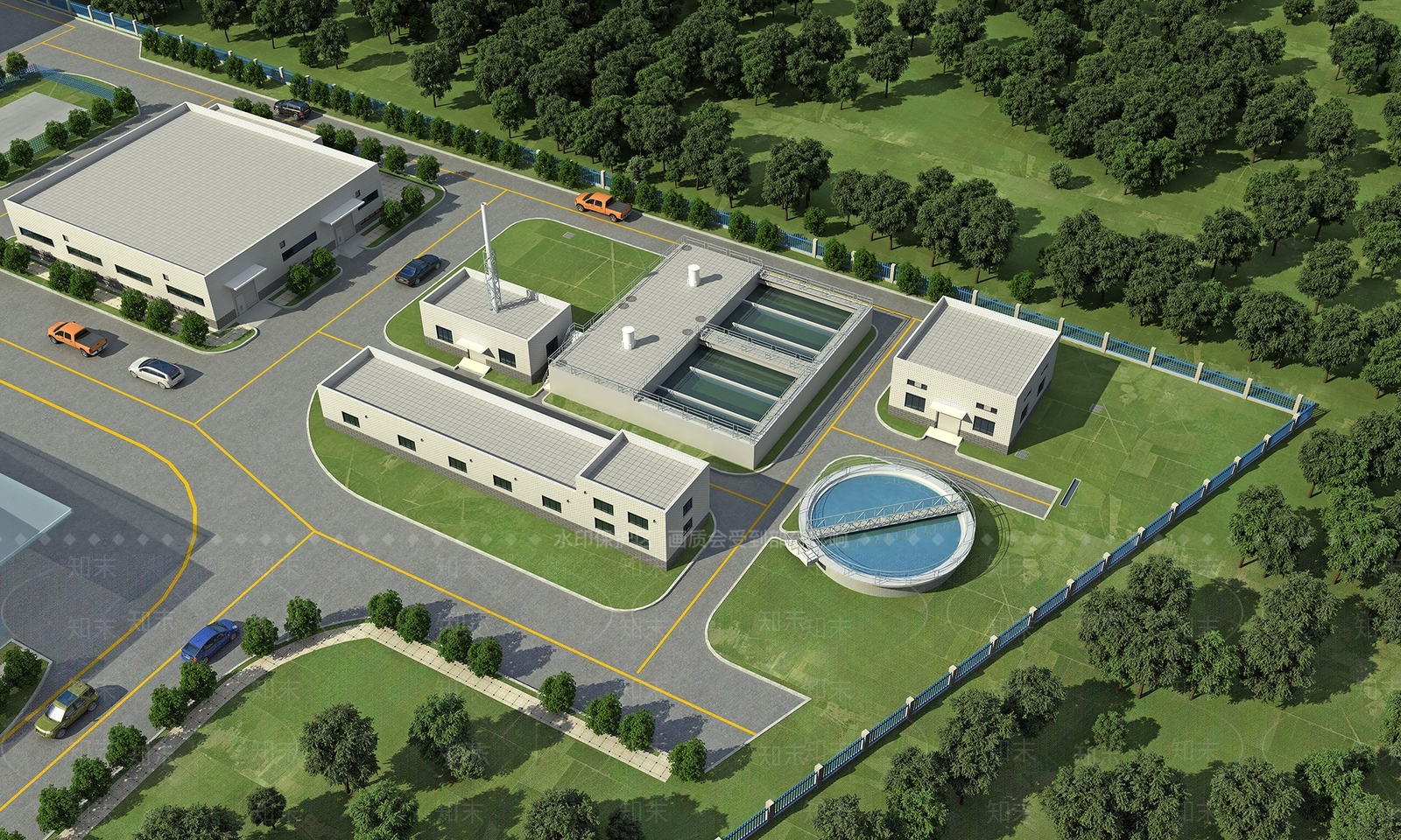 现代工业厂房外观3D模型下载【ID:1150411753】