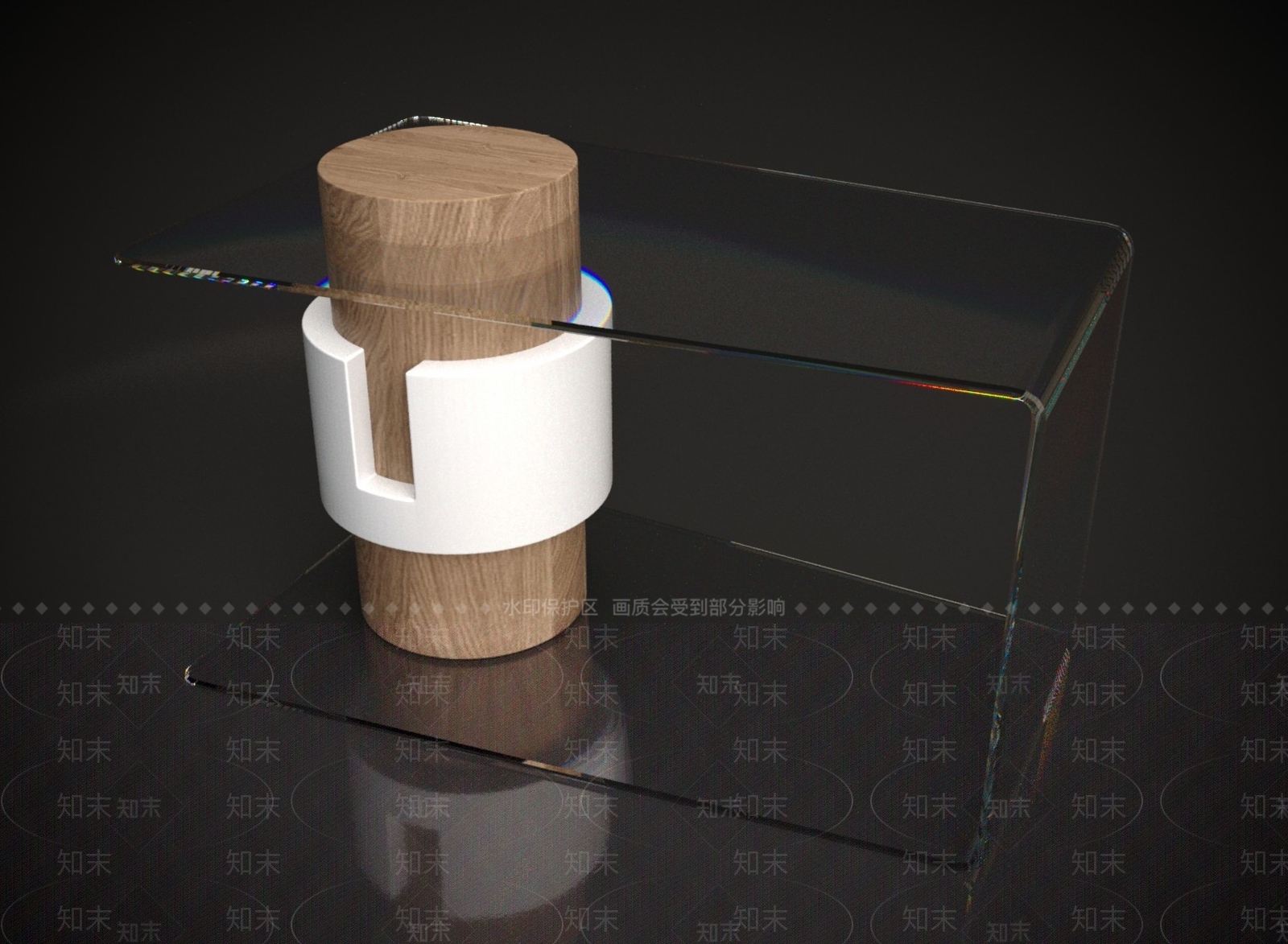 现代透明办公桌3D模型下载【ID:1150412352】