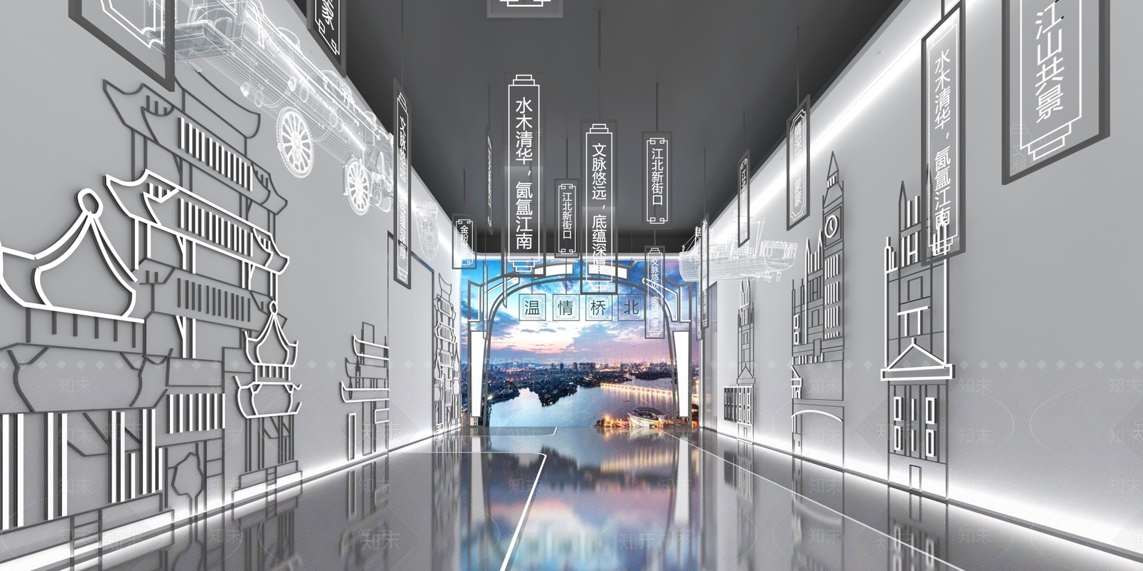 新中式滨江温情宜居展厅SU模型下载【ID:1151269493】