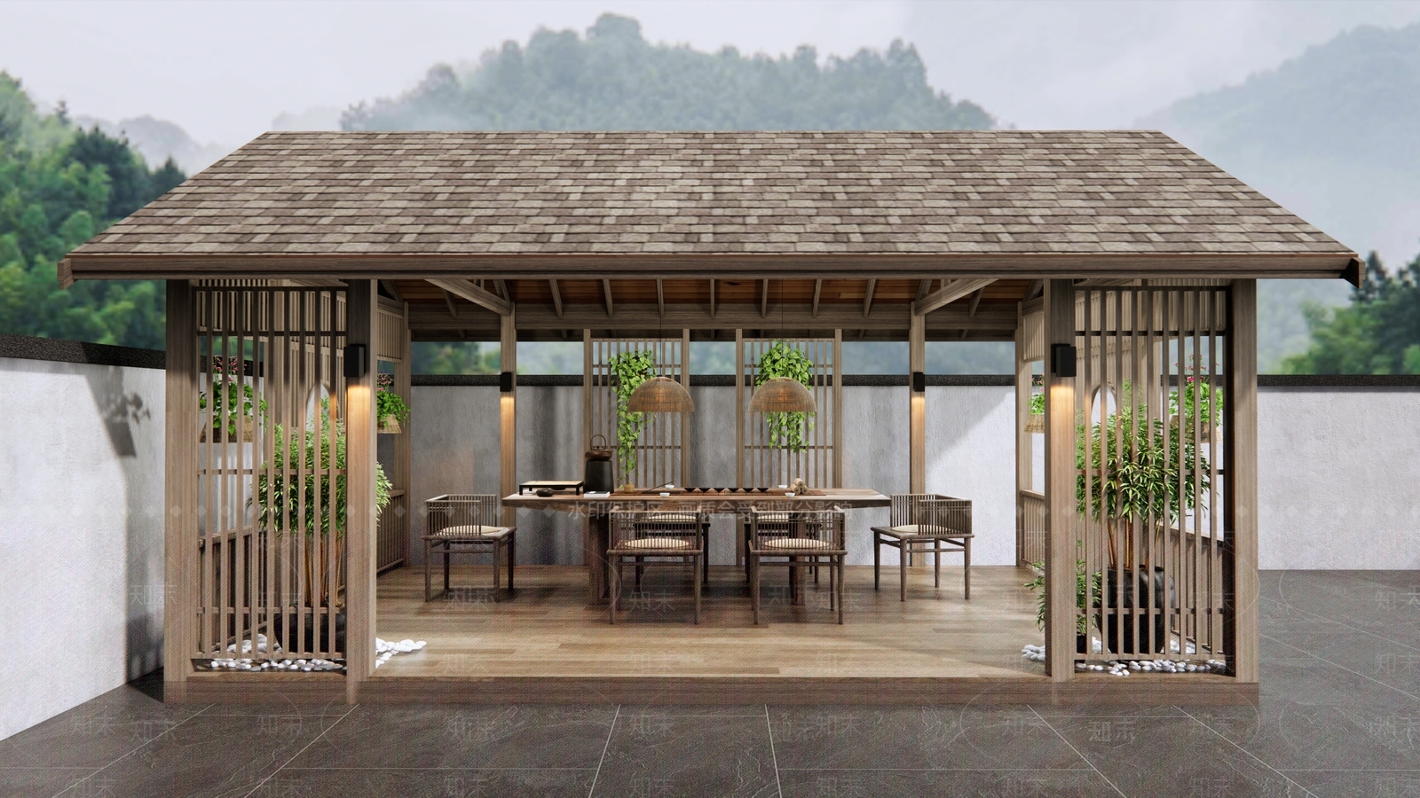 新中式茅草亭SU模型下载【ID:1150417268】
