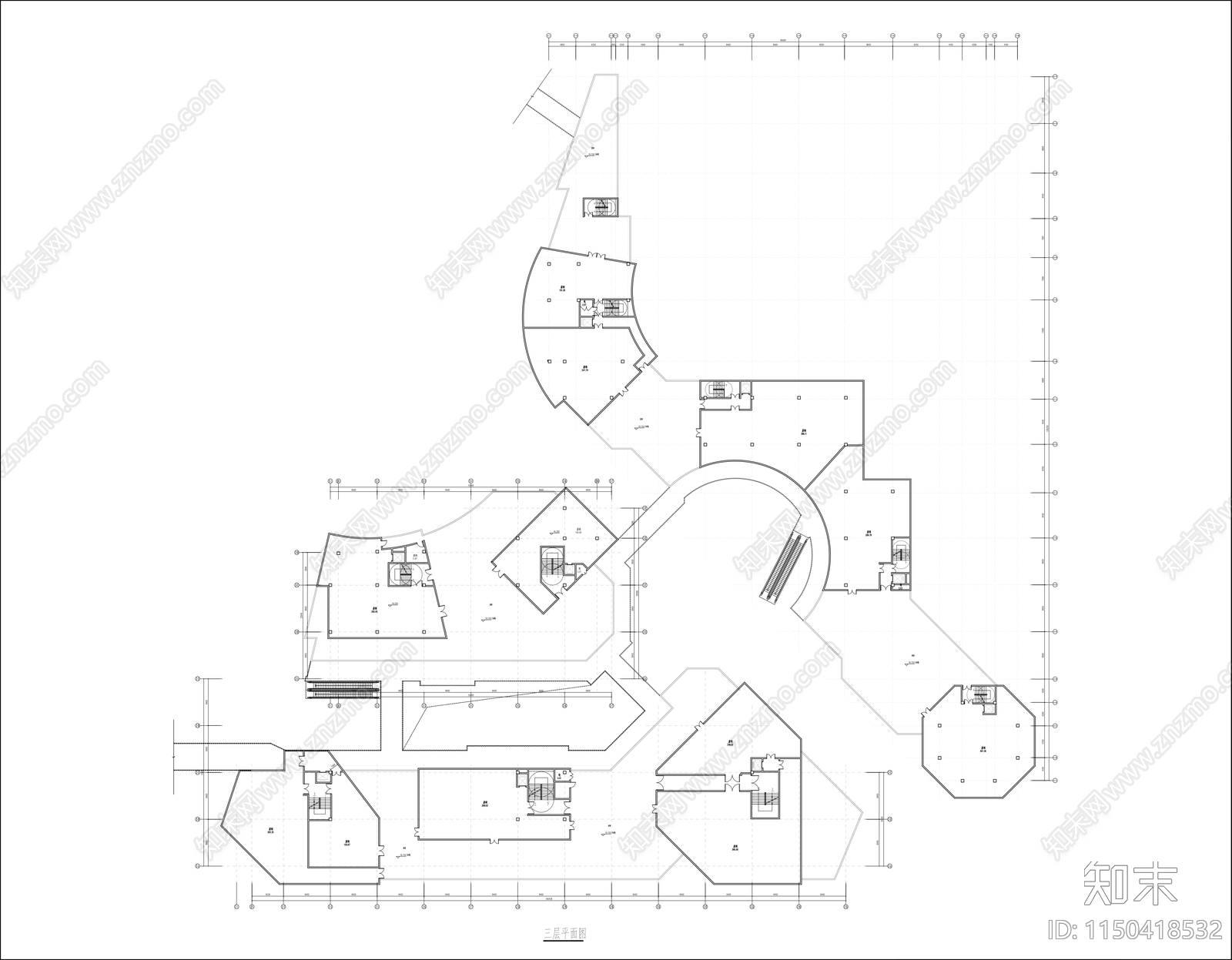 商业街平面图cad施工图下载【ID:1150418532】