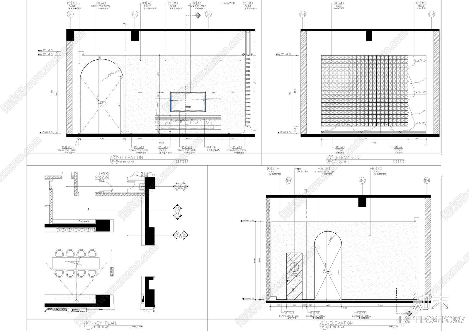 深圳兆邦基端慧苑样板房cad施工图下载【ID:1150419087】