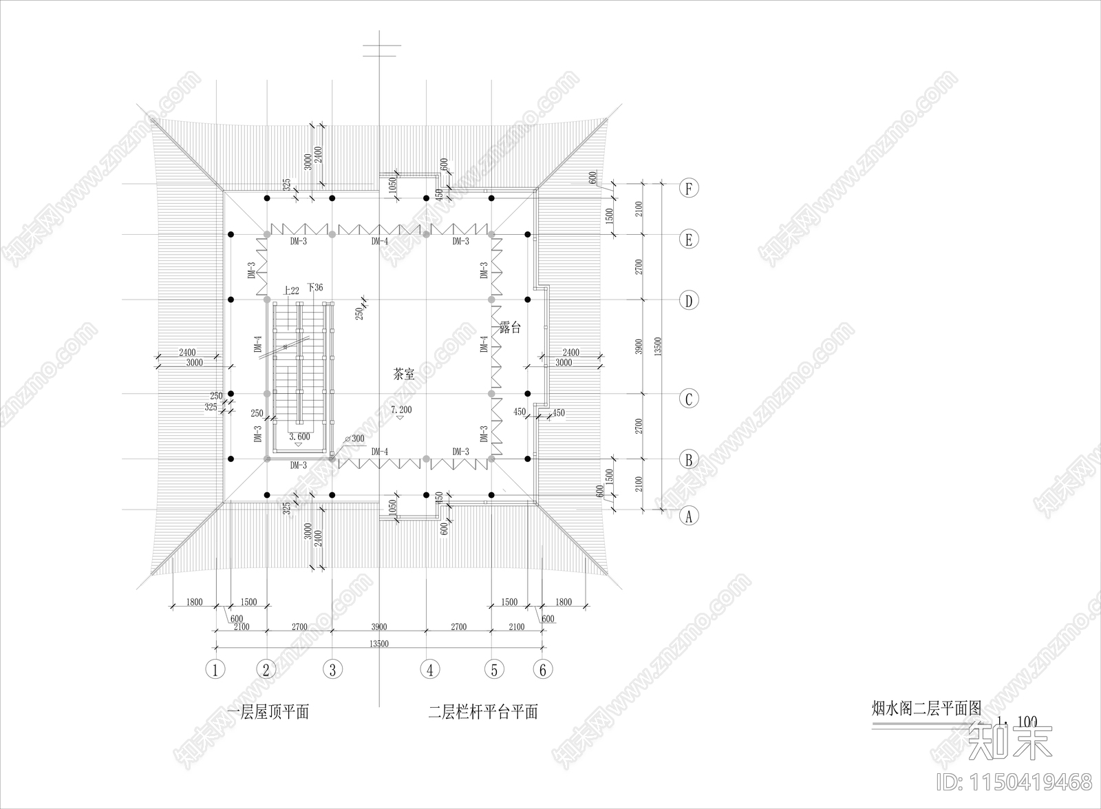 观景阁详图cad施工图下载【ID:1150419468】