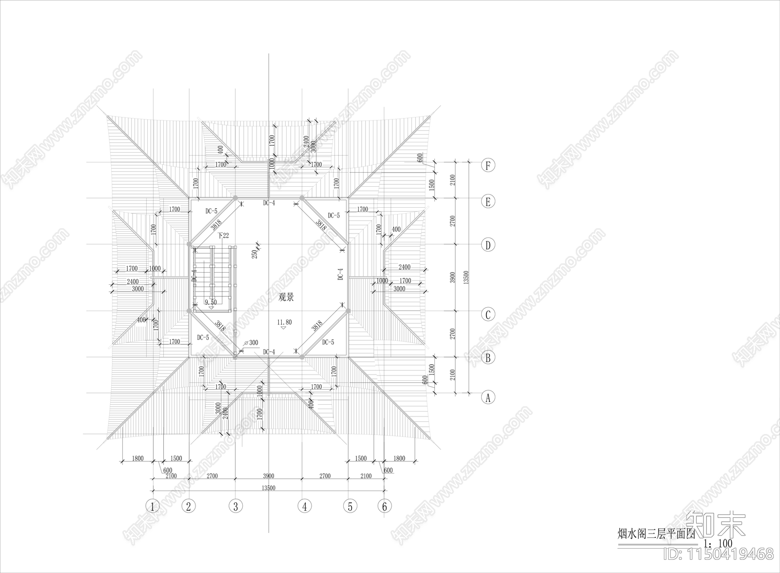 观景阁详图cad施工图下载【ID:1150419468】