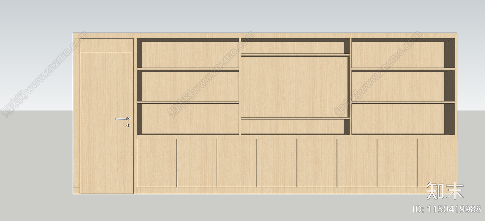 现代展厅展柜SU模型下载【ID:1150419988】