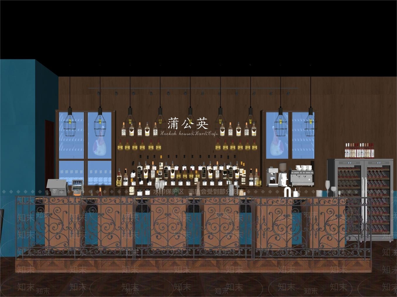 现代英伦风酒吧SU模型下载【ID:1150436470】