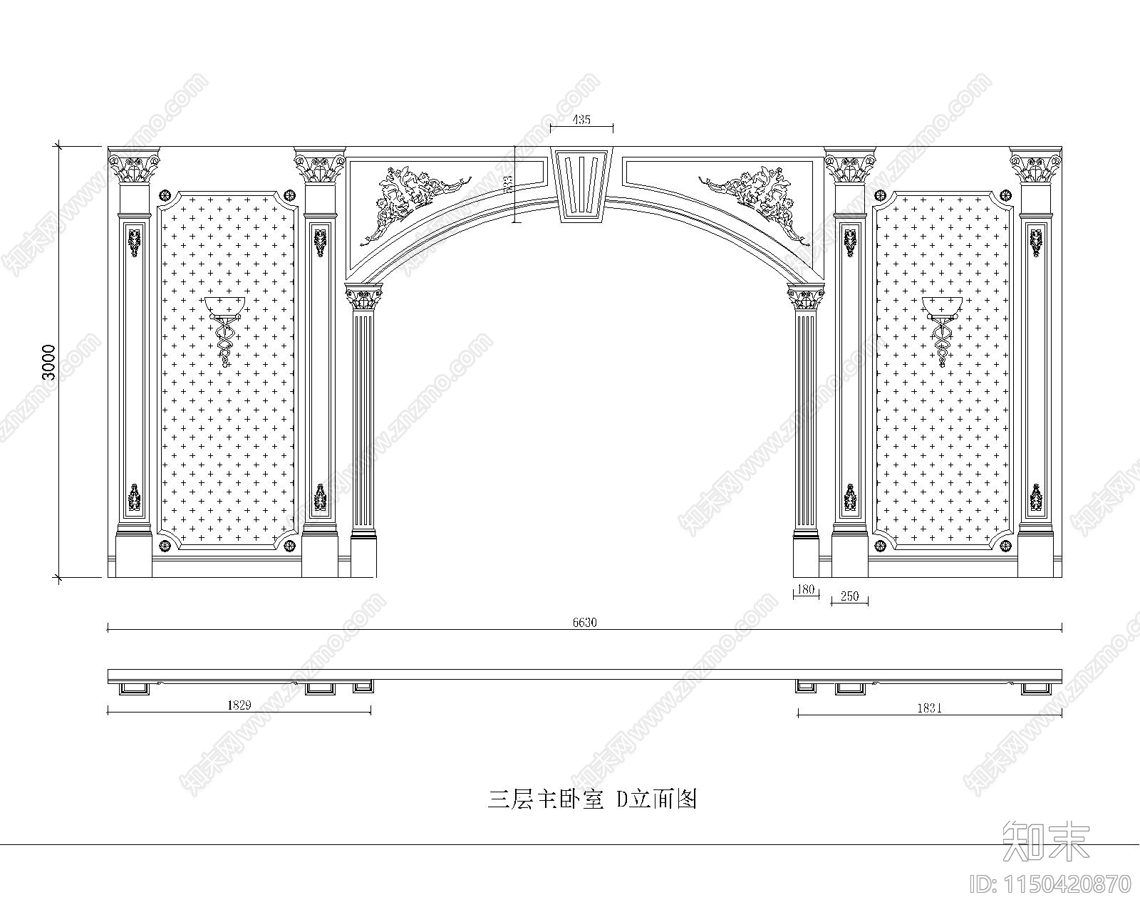 背景墙图库cad施工图下载【ID:1150420870】