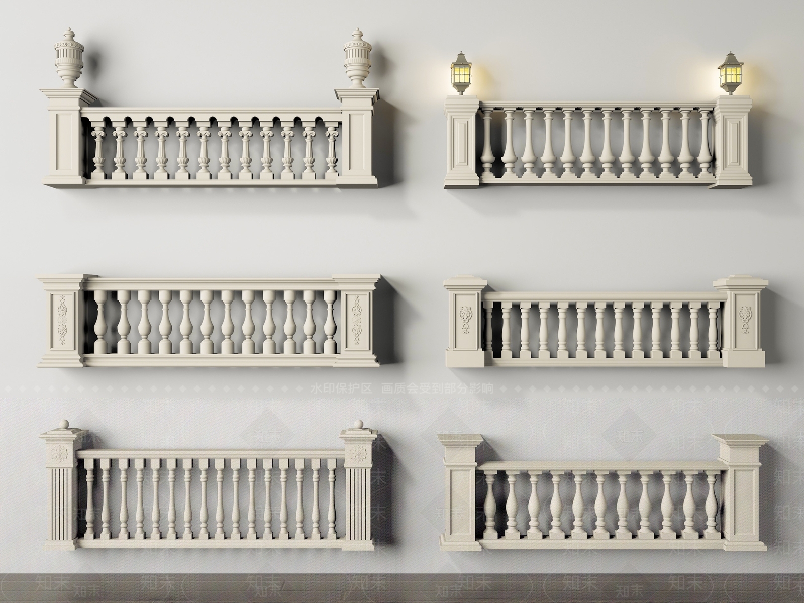 简欧花瓶栏杆SU模型下载【ID:1150421219】