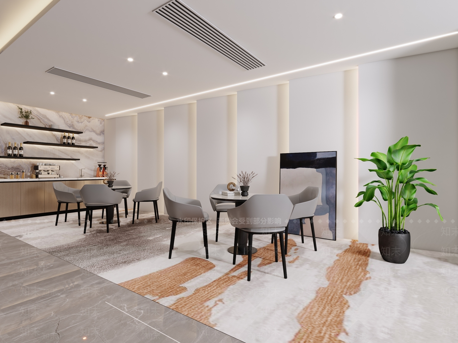现代茶水间3D模型下载【ID:1150421750】