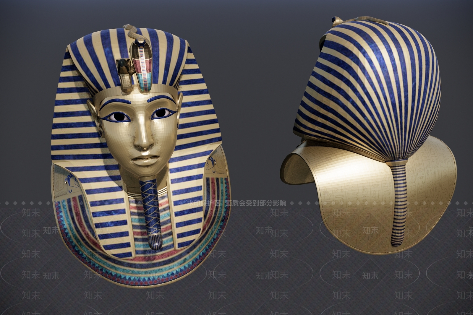 东南亚埃及法老人像雕塑SU模型下载【ID:1150427784】