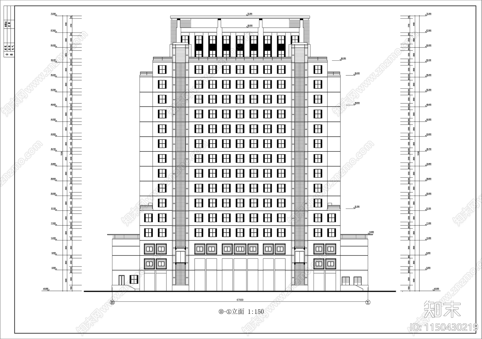 大学技术科学楼cad施工图下载【ID:1150430219】