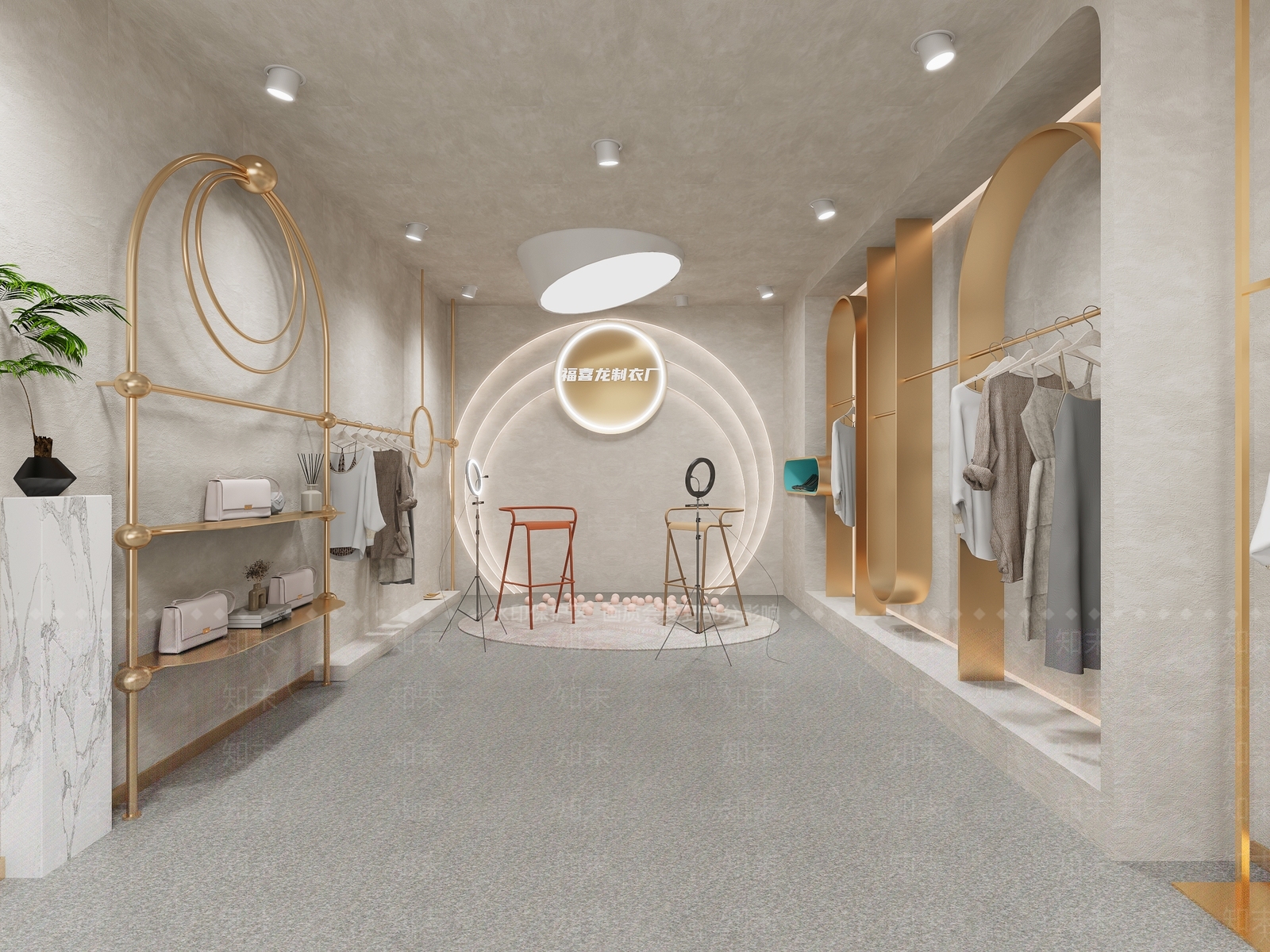 现代服装店直播间3D模型下载【ID:1150430573】