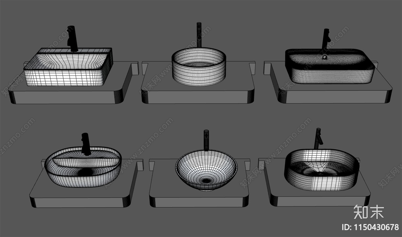 洗手台盆SU模型下载【ID:1150430678】