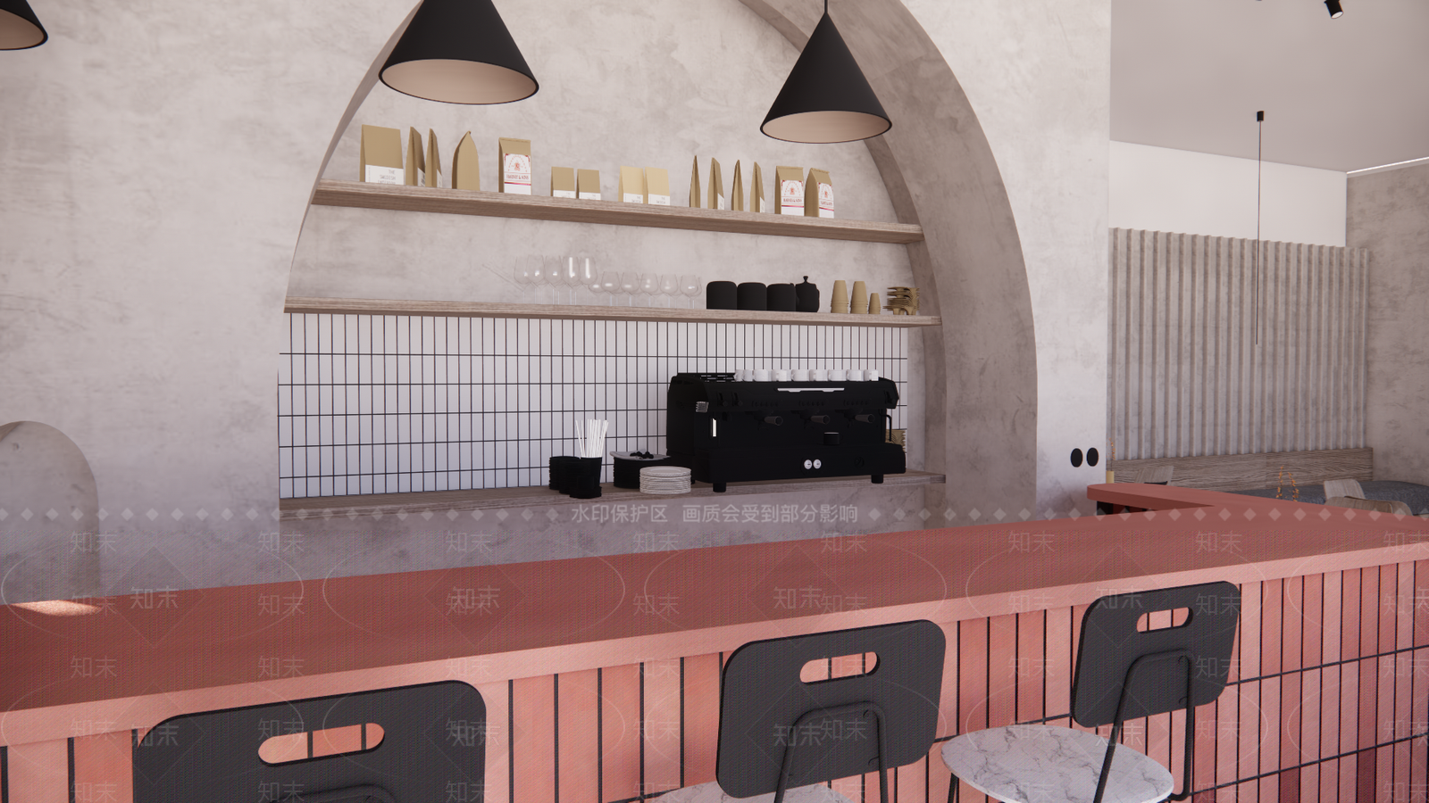 现代网红奶茶店SU模型下载【ID:1150431014】
