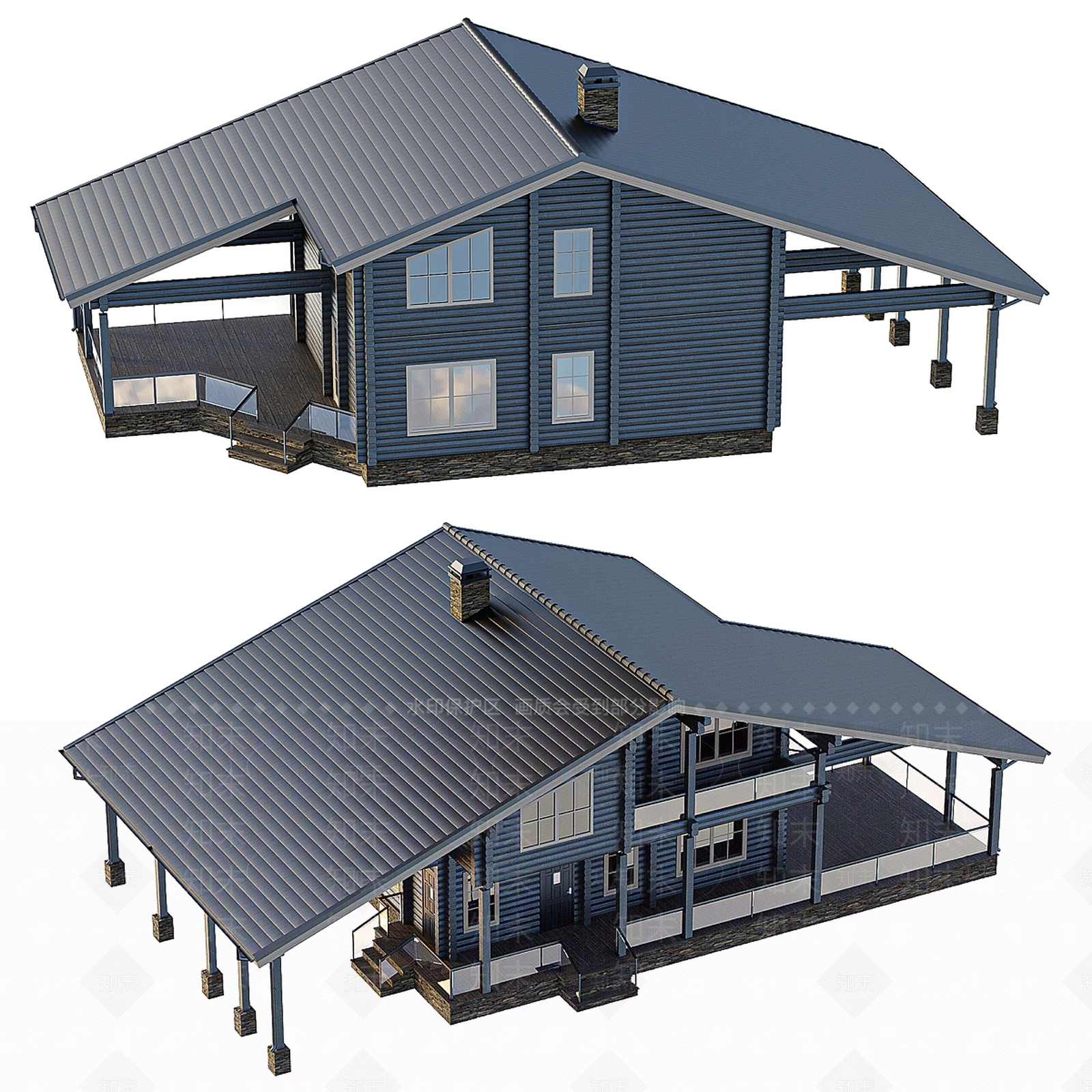 现代独栋别墅3D模型下载【ID:1150432857】