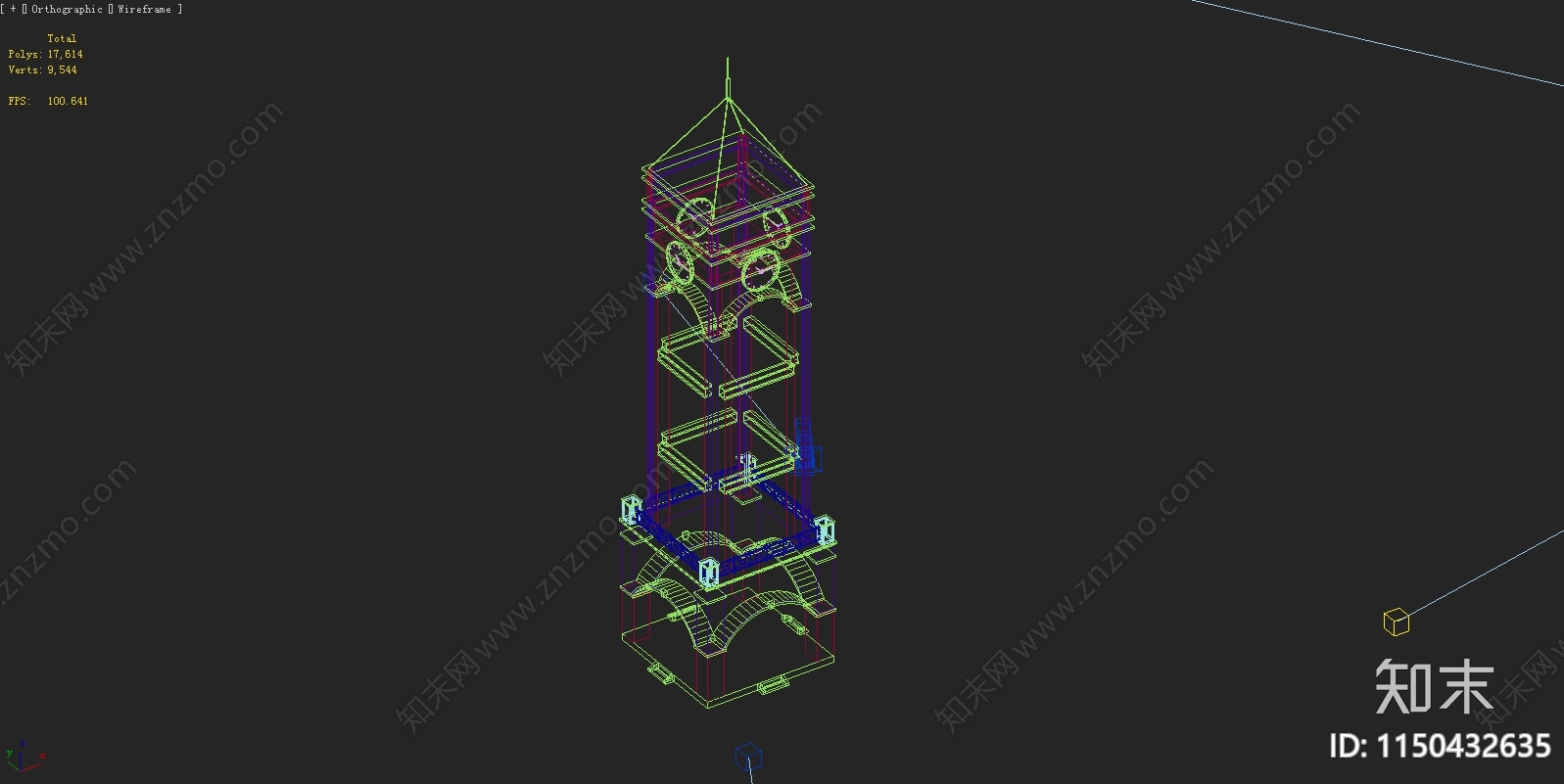 简欧钟楼3D模型下载【ID:1150432635】