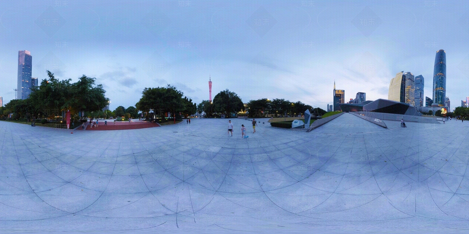 hdr现代城市广场黄昏全景精品贴图下载【ID:1150438794】