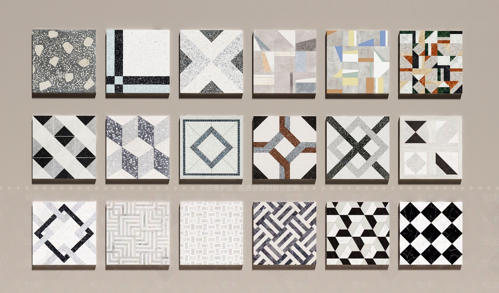 现代拼花砖3D模型下载【ID:1150447867】