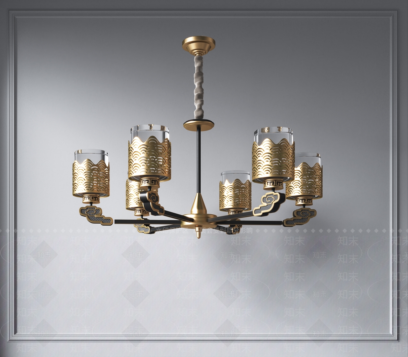 中式吊灯3D模型下载【ID:1150454091】