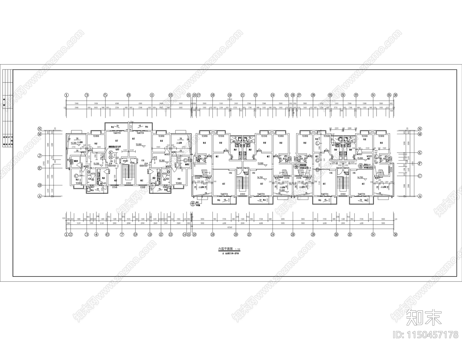 最新高层住宅楼建筑图纸cad施工图下载【ID:1150457178】