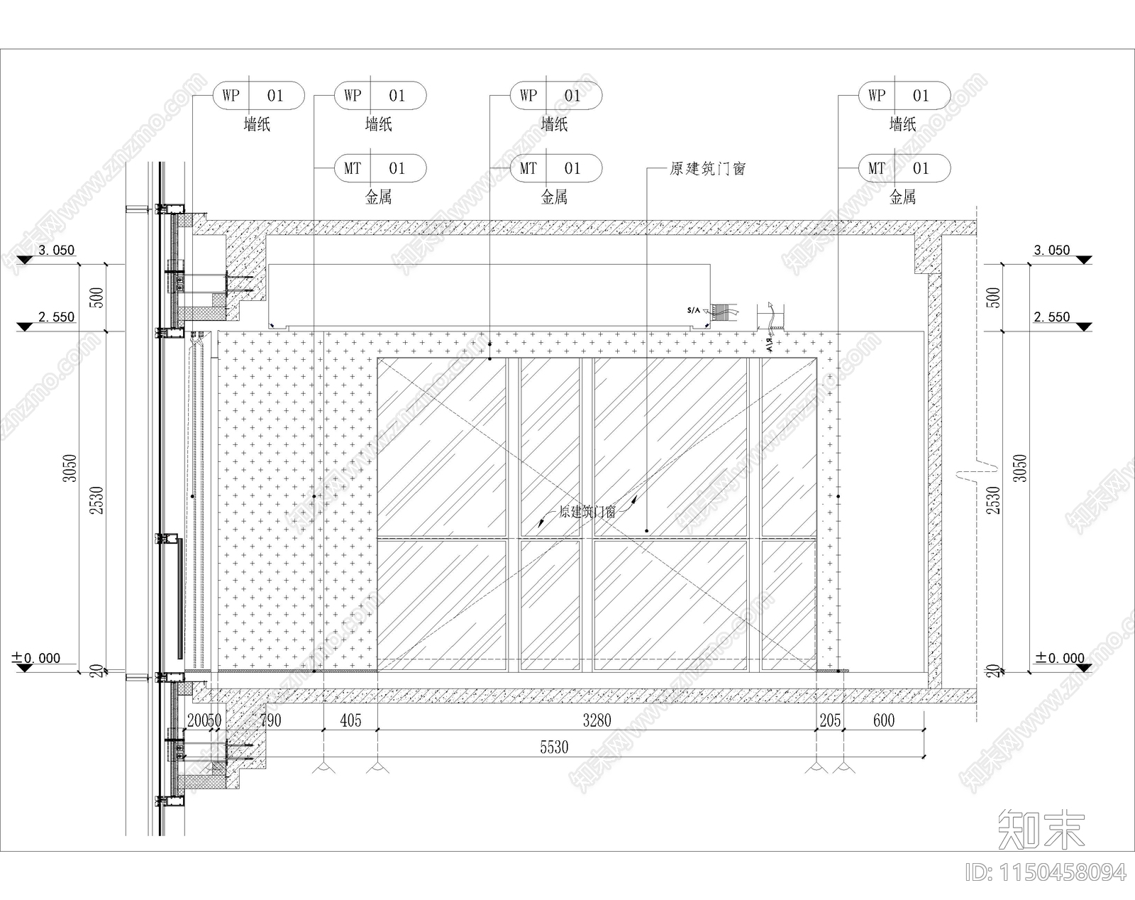 家居卧室cad施工图下载【ID:1150458094】