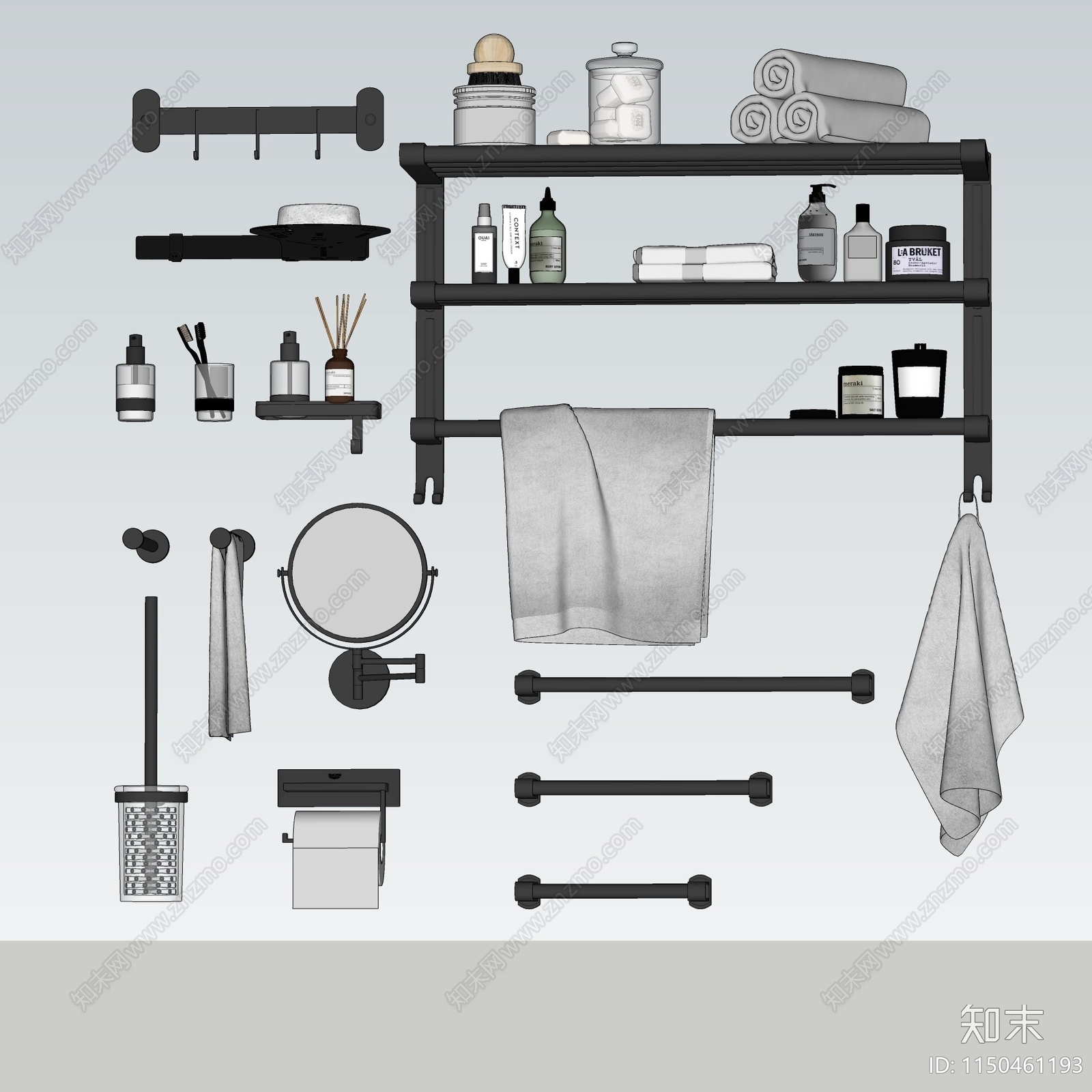 毛巾架SU模型下载【ID:1150461193】
