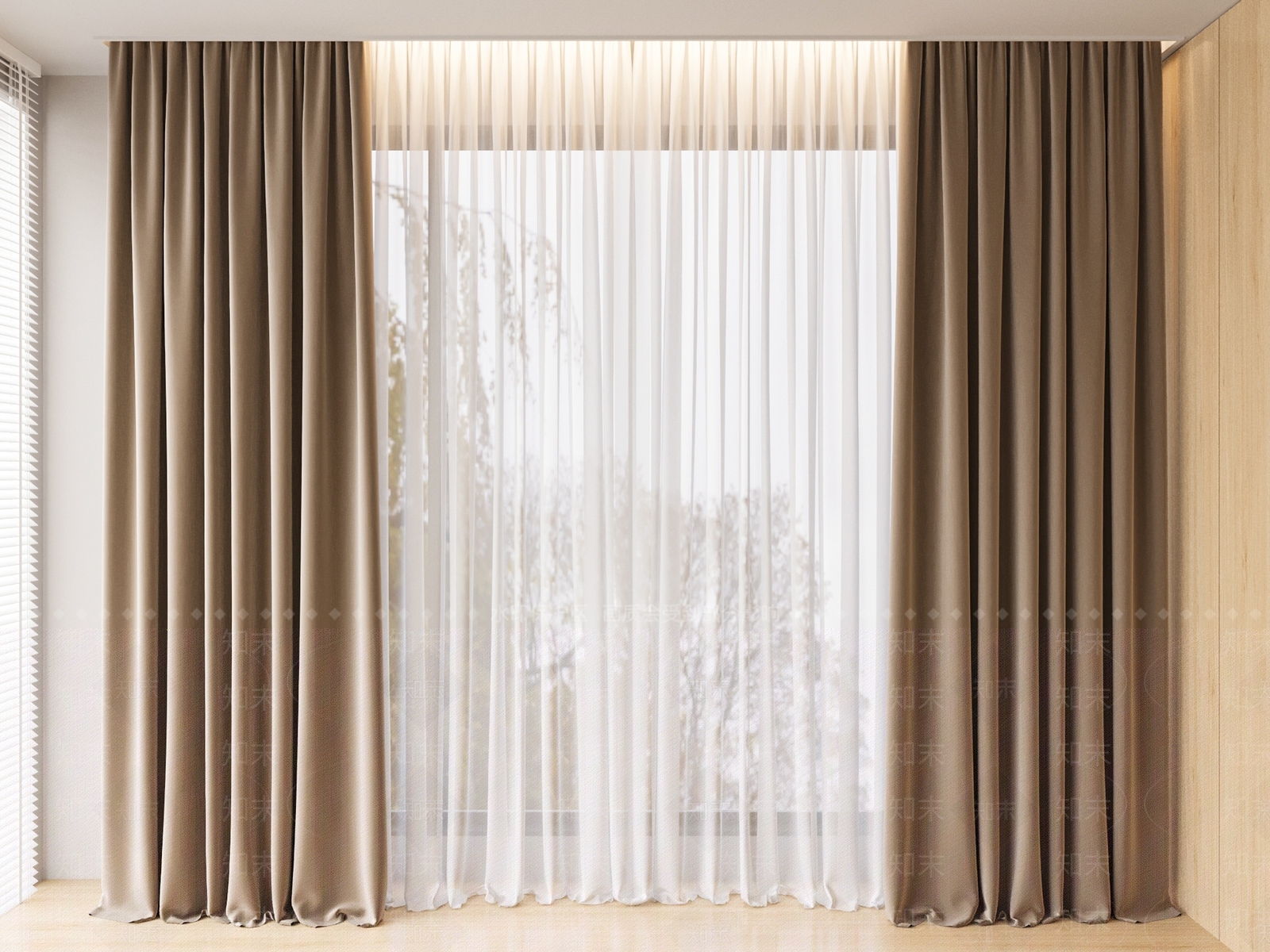 现代窗帘3D模型下载【ID:1150468260】