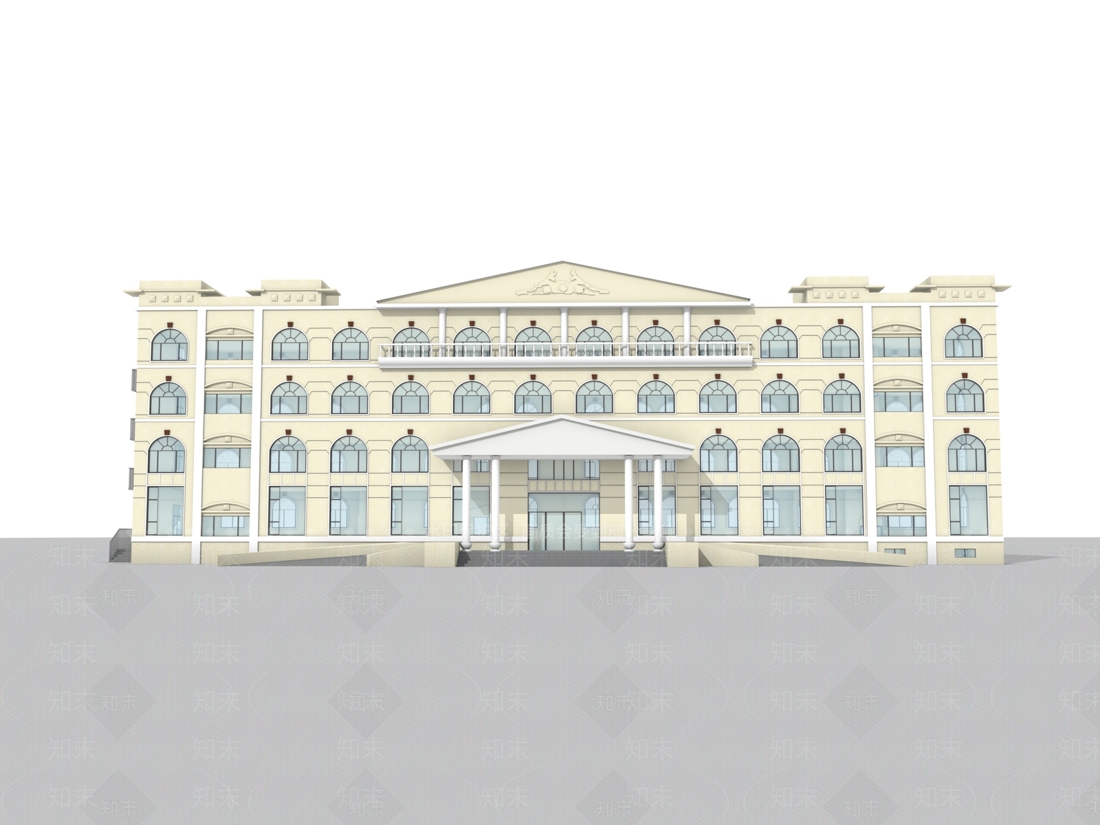 欧式多层办公楼SU模型下载【ID:1150468874】