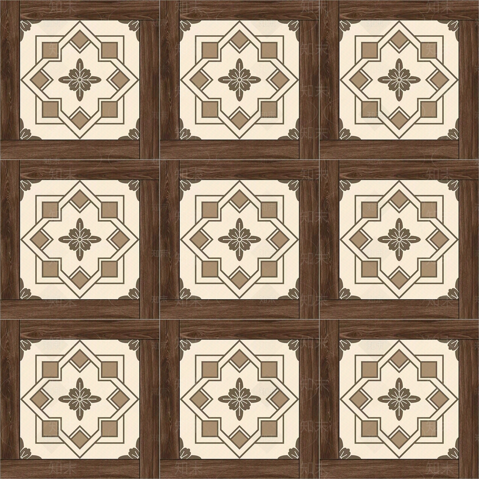 复古法式木纹拼花瓷砖贴图下载【ID:1150471030】