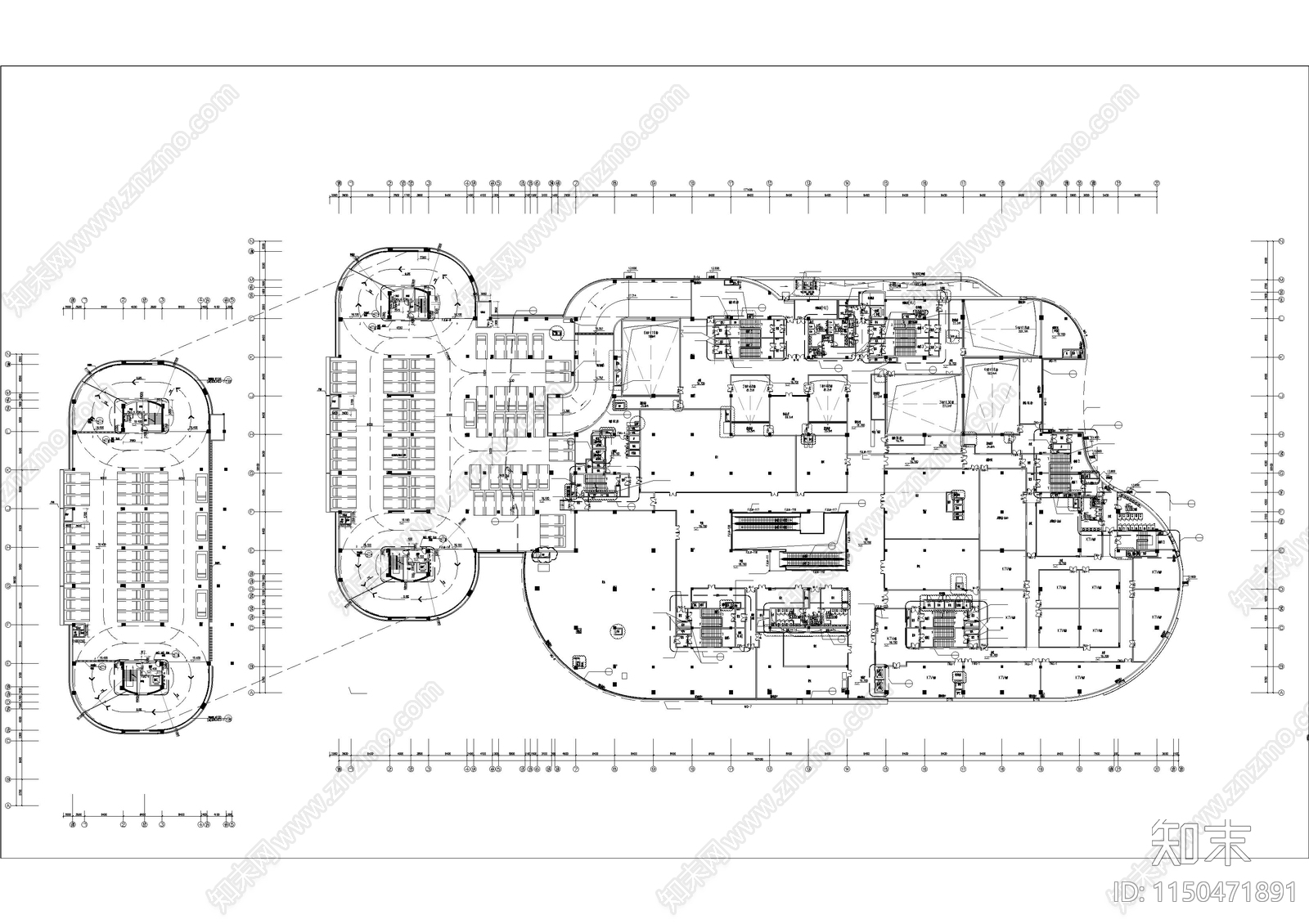 红星美凯龙平面图cad施工图下载【ID:1150471891】