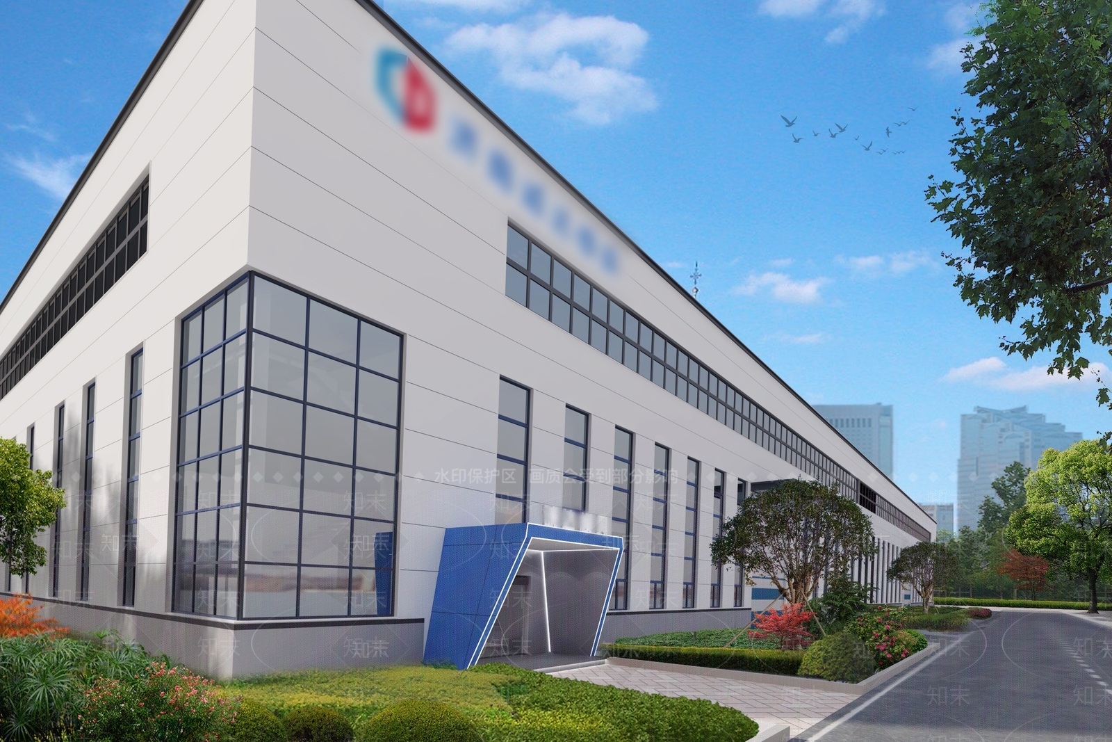 现代科技感厂房门头3D模型下载【ID:1150471856】