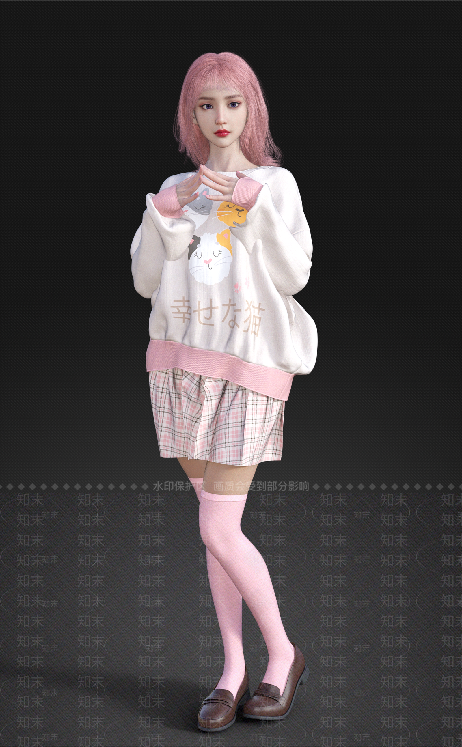 休闲服少女SU模型下载【ID:1150474355】