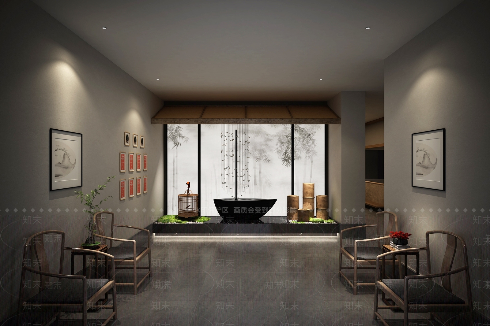 中餐厅门厅3D模型下载【ID:1150478989】