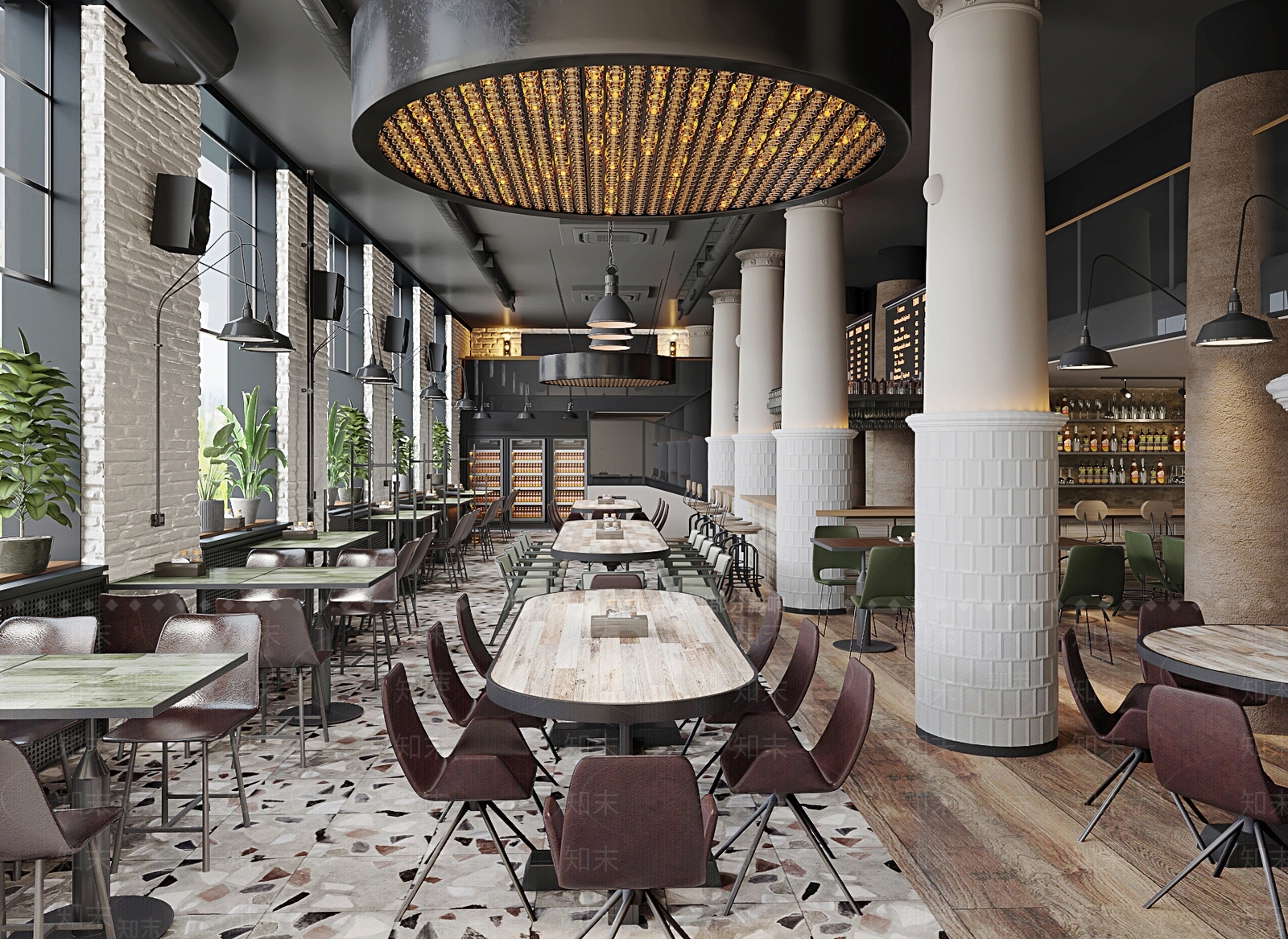 【3D悬赏模型】SVOYA设计现代风格西餐厅3D模型下载【ID:1151102156】