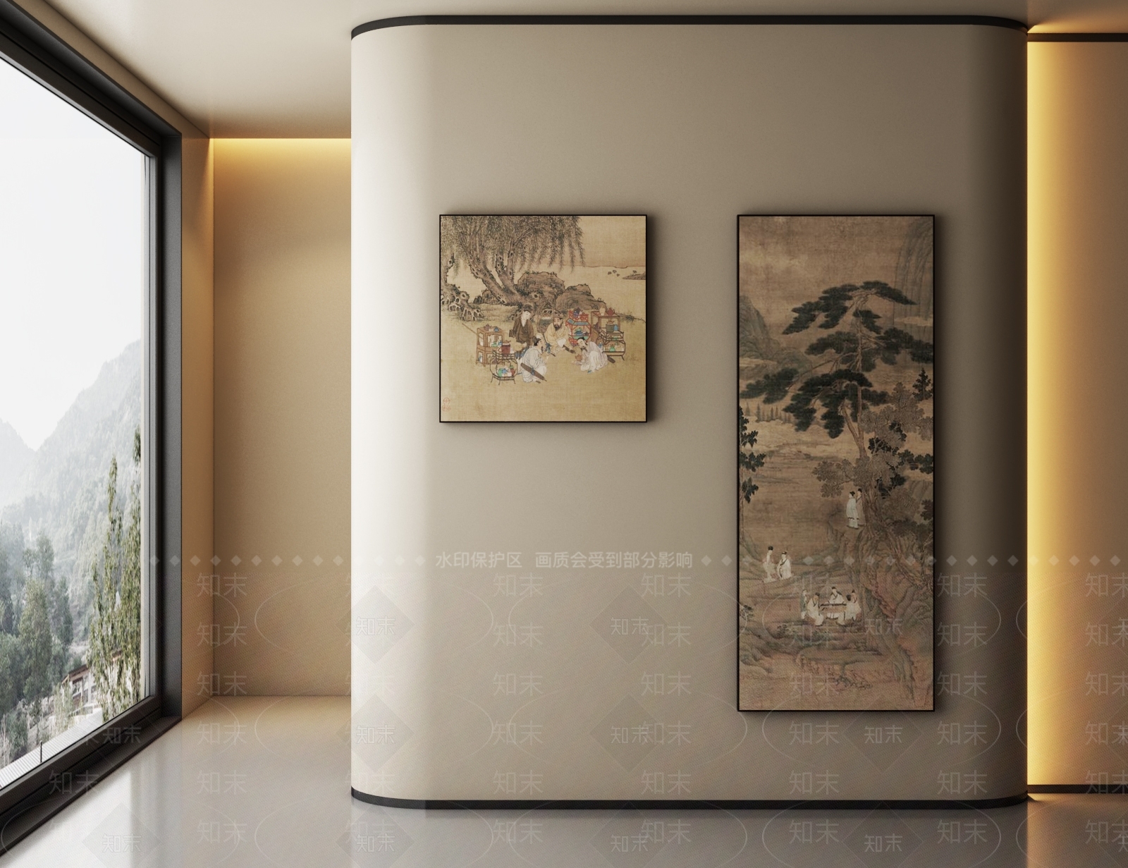 中式装饰画3D模型下载【ID:1150479655】