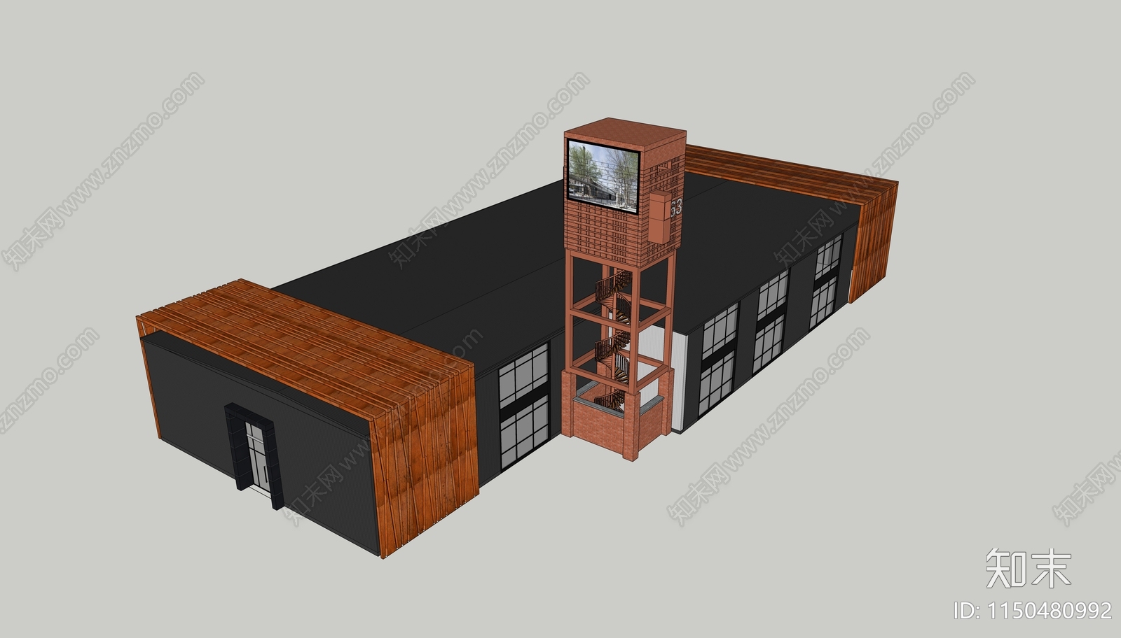 现代厂房SU模型下载【ID:1150480992】