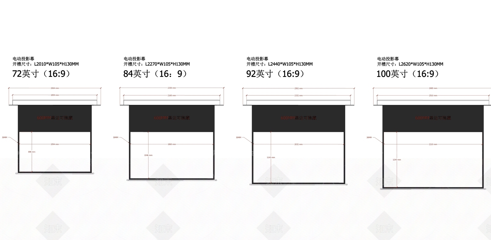 嵌入式投影幕SU模型下载【ID:1150482356】