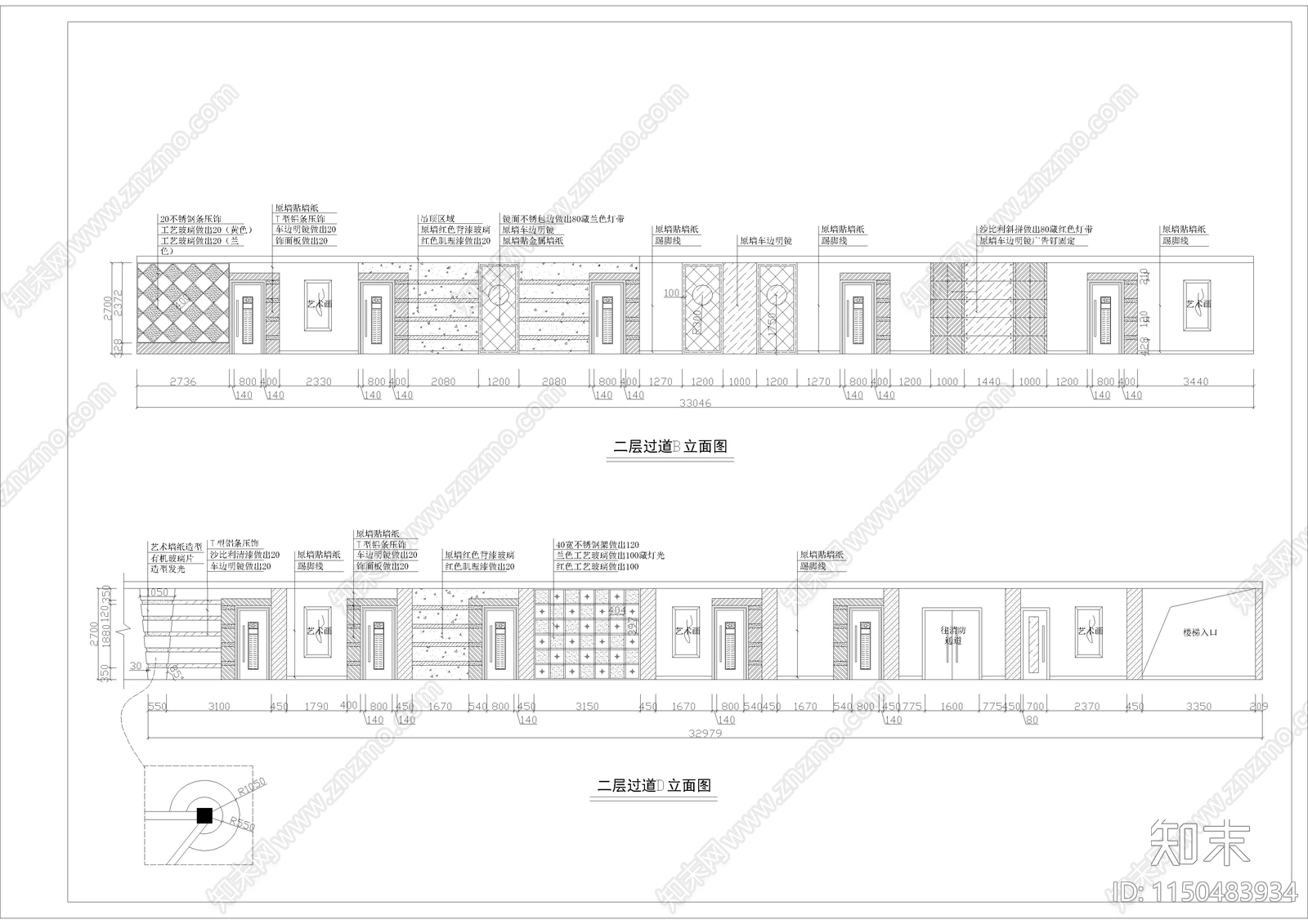 1040㎡酒吧室内cad施工图下载【ID:1150483934】