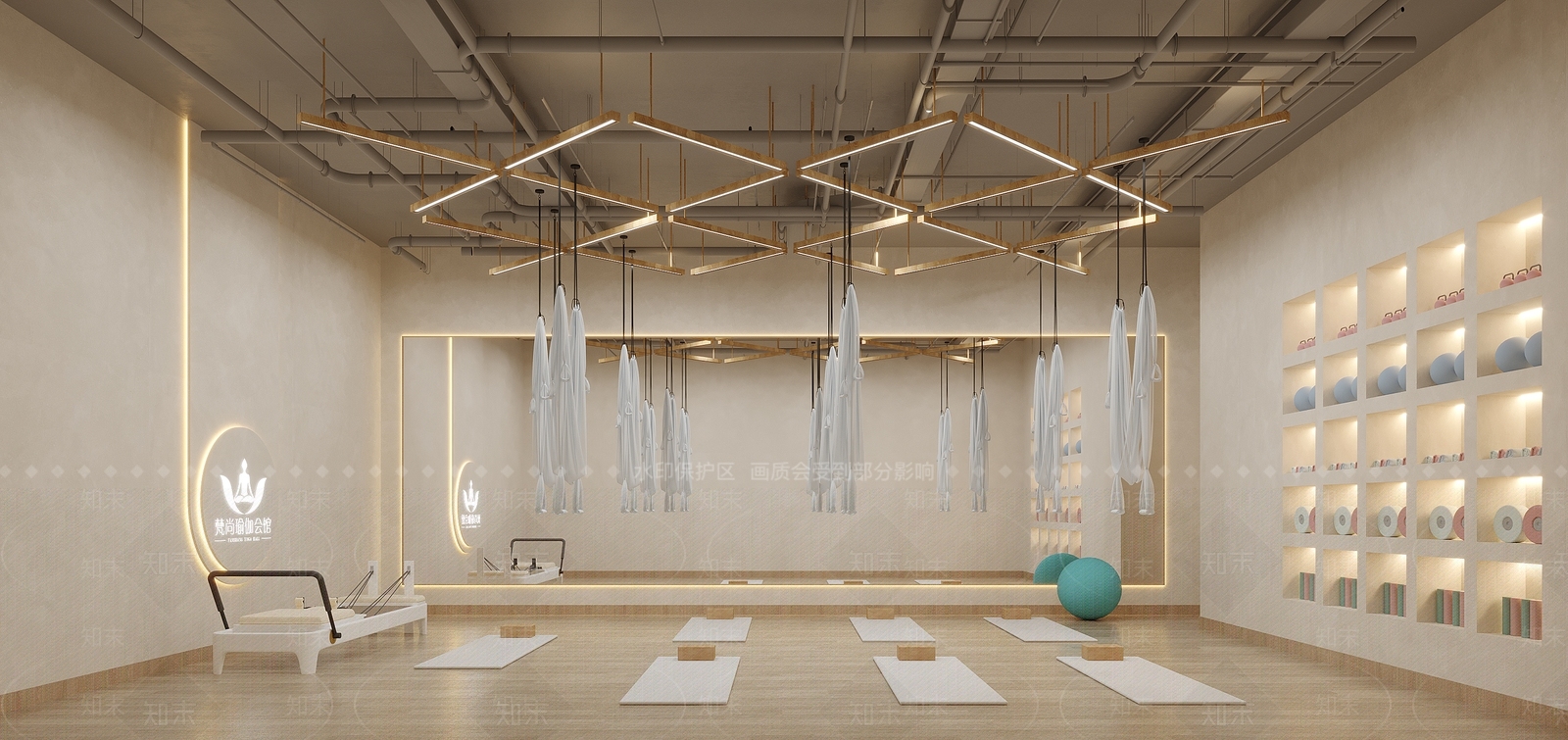 健身房前台深渊镜瑜伽馆3D模型下载【ID:1150484949】