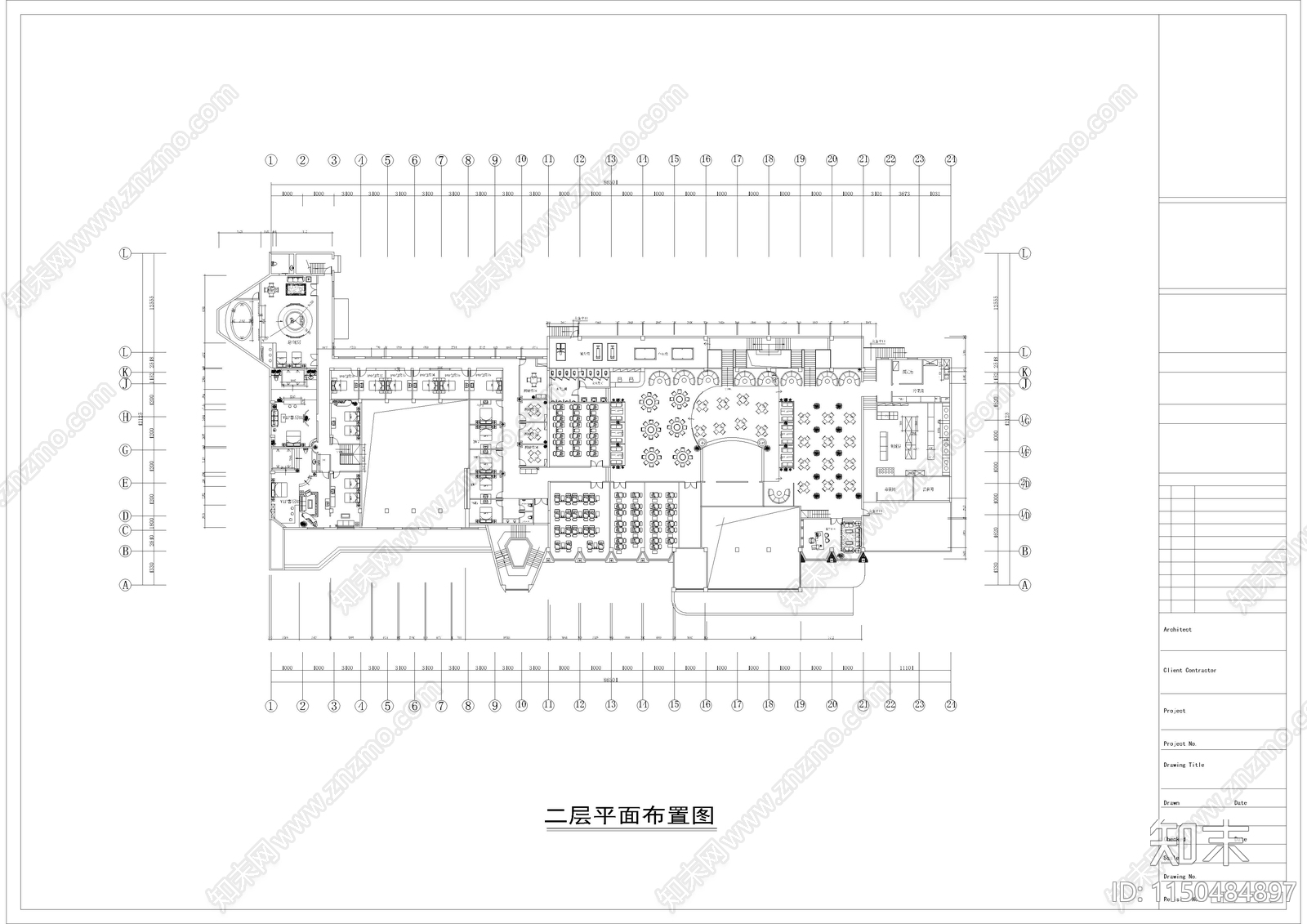 5400㎡汤泉洗浴水疗休闲会所室内cad施工图下载【ID:1150484897】