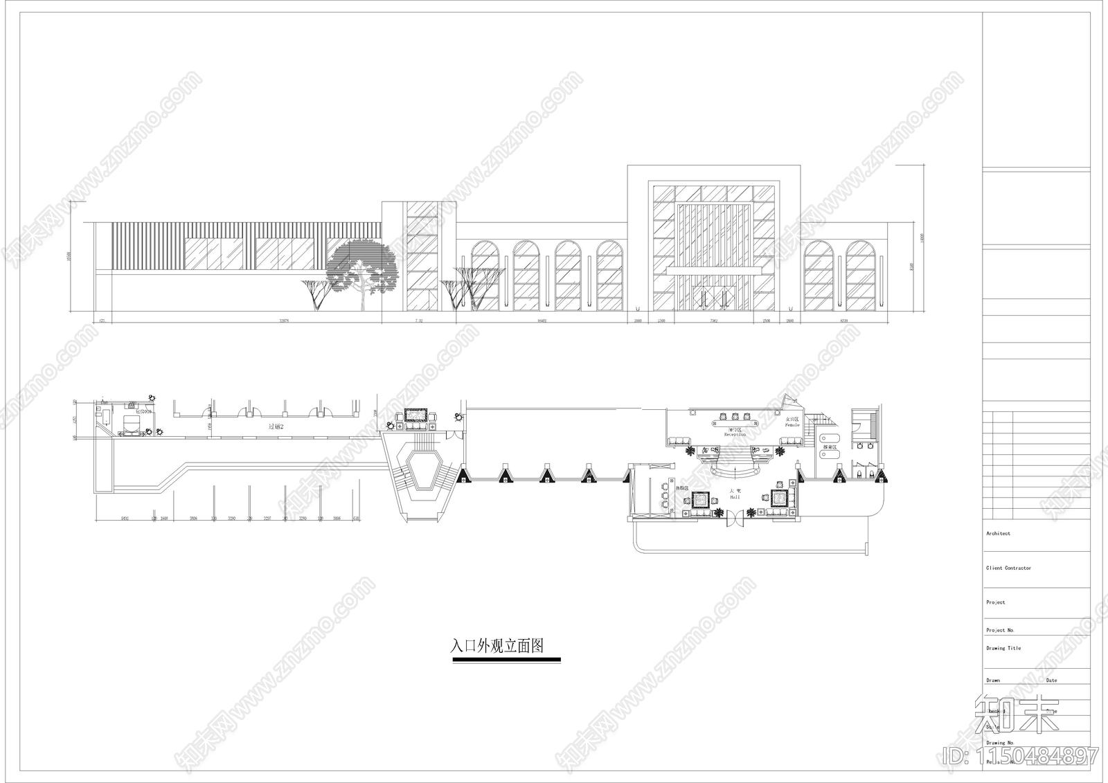 5400㎡汤泉洗浴水疗休闲会所室内cad施工图下载【ID:1150484897】