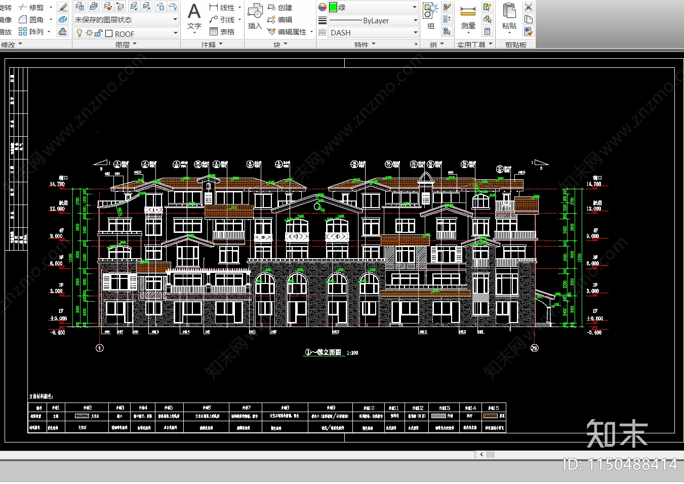 某别墅建筑cad施工图下载【ID:1150488414】