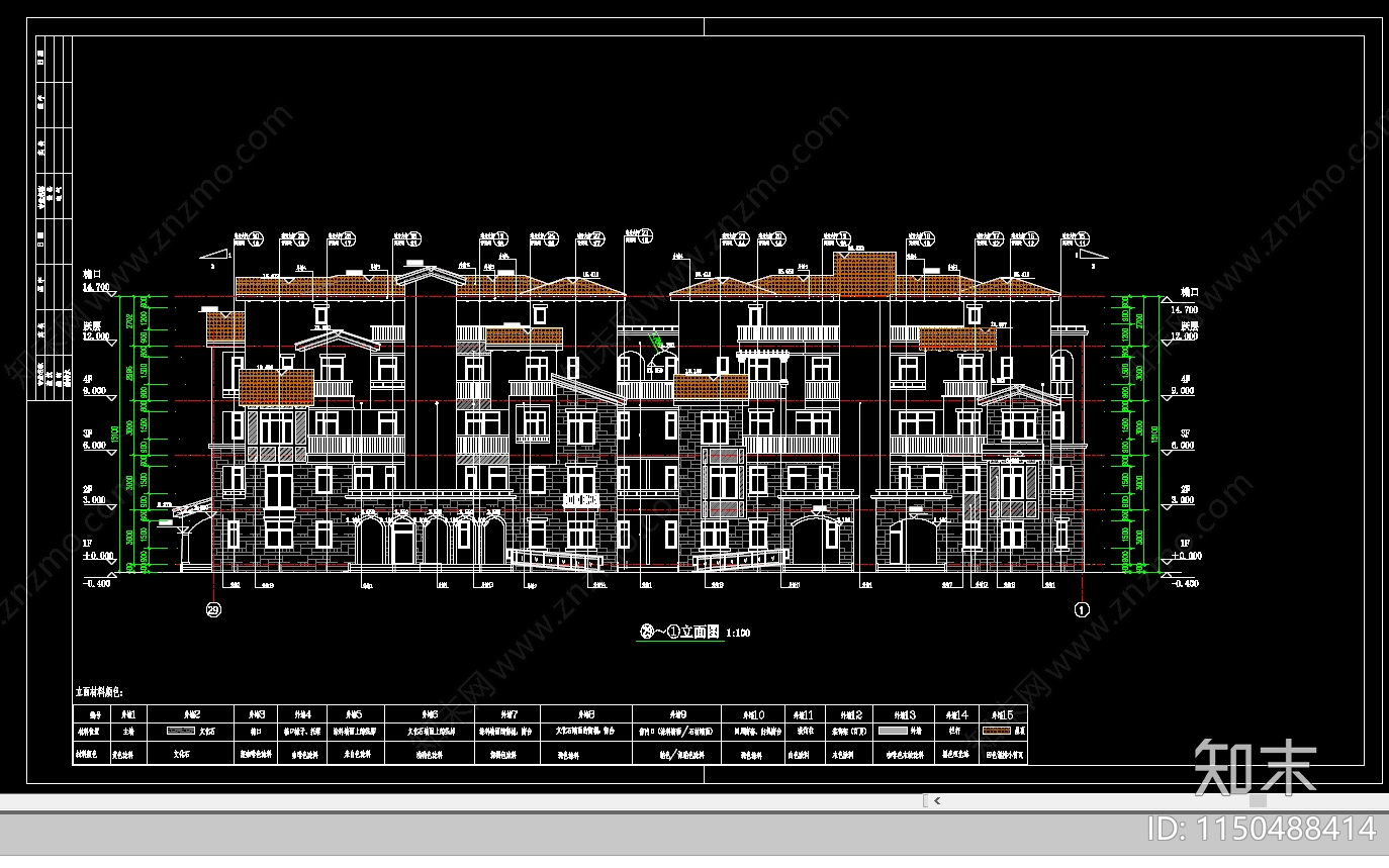 某别墅建筑cad施工图下载【ID:1150488414】