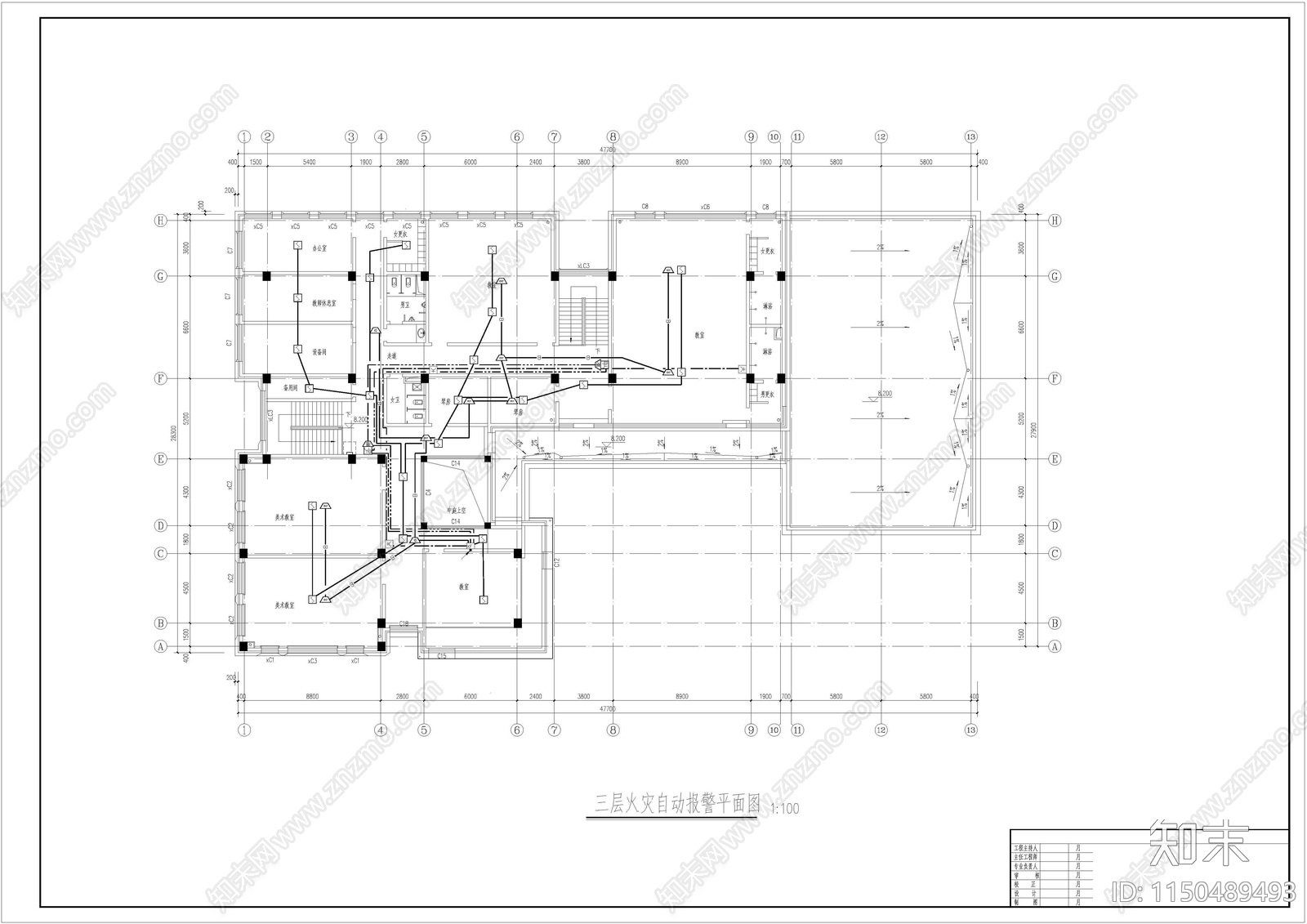 青少年学习中心建筑cad施工图下载【ID:1150489493】