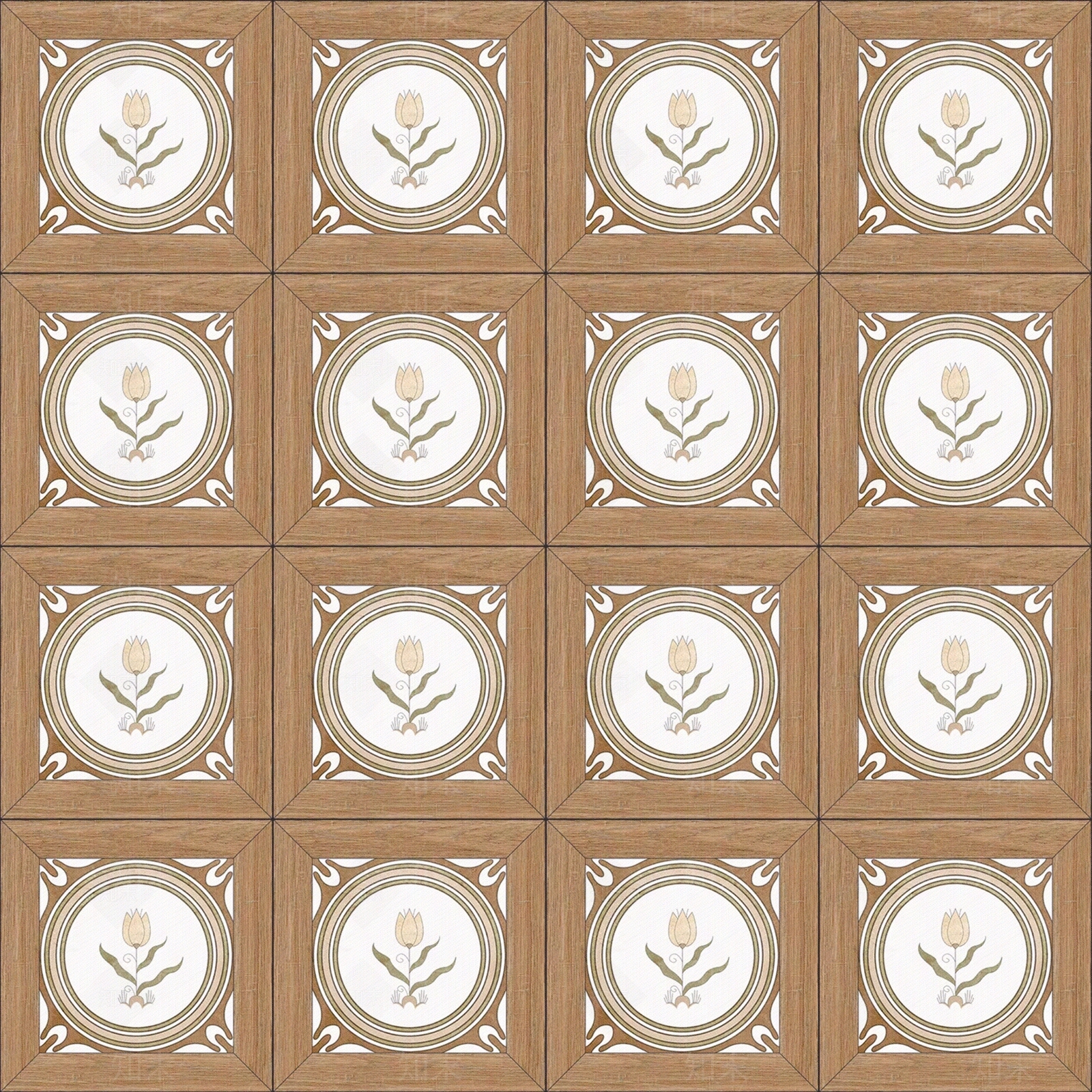 防木纹法式复古拼花瓷砖贴图下载【ID:1150489856】