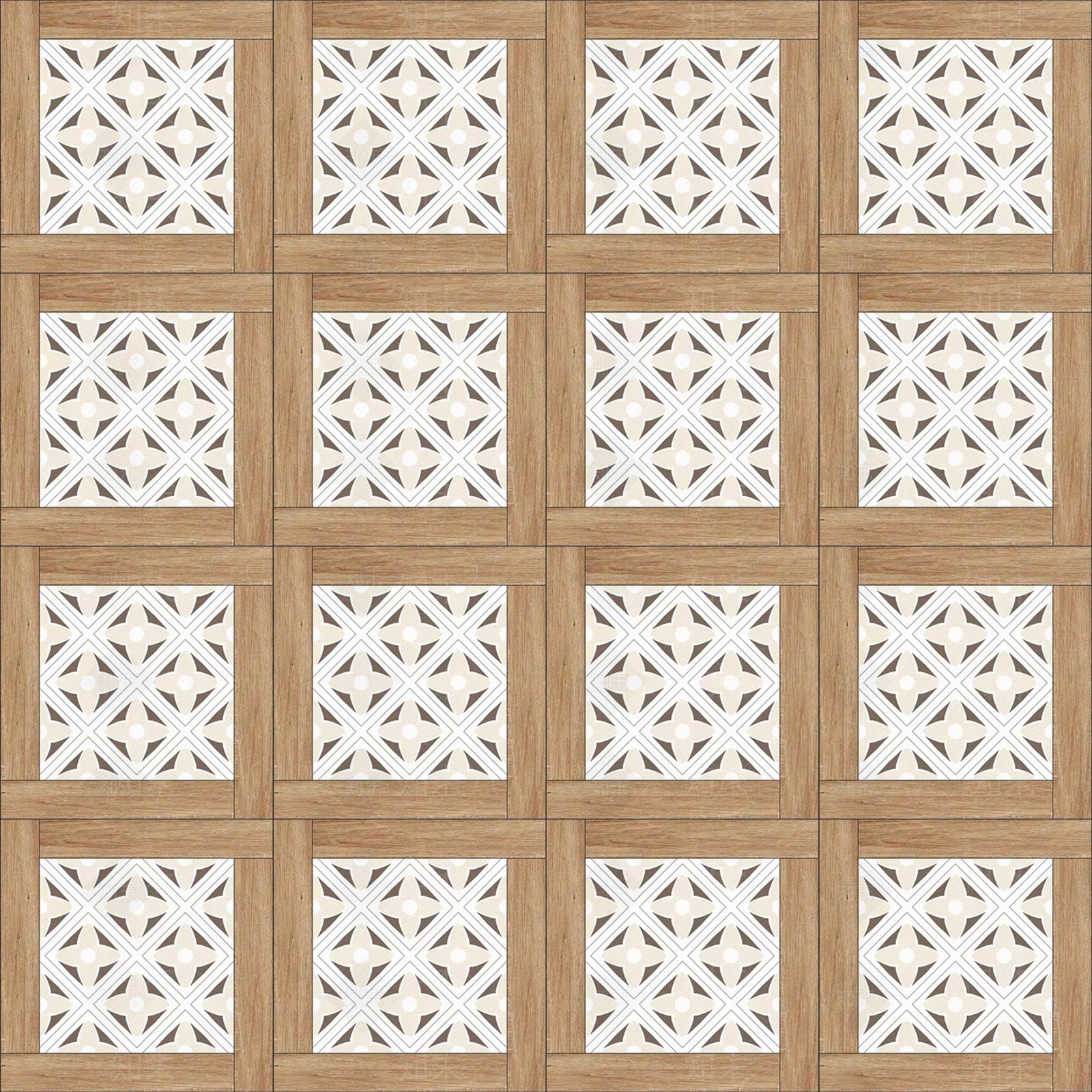 防木纹法式复古拼花瓷砖贴图下载【ID:1150489982】