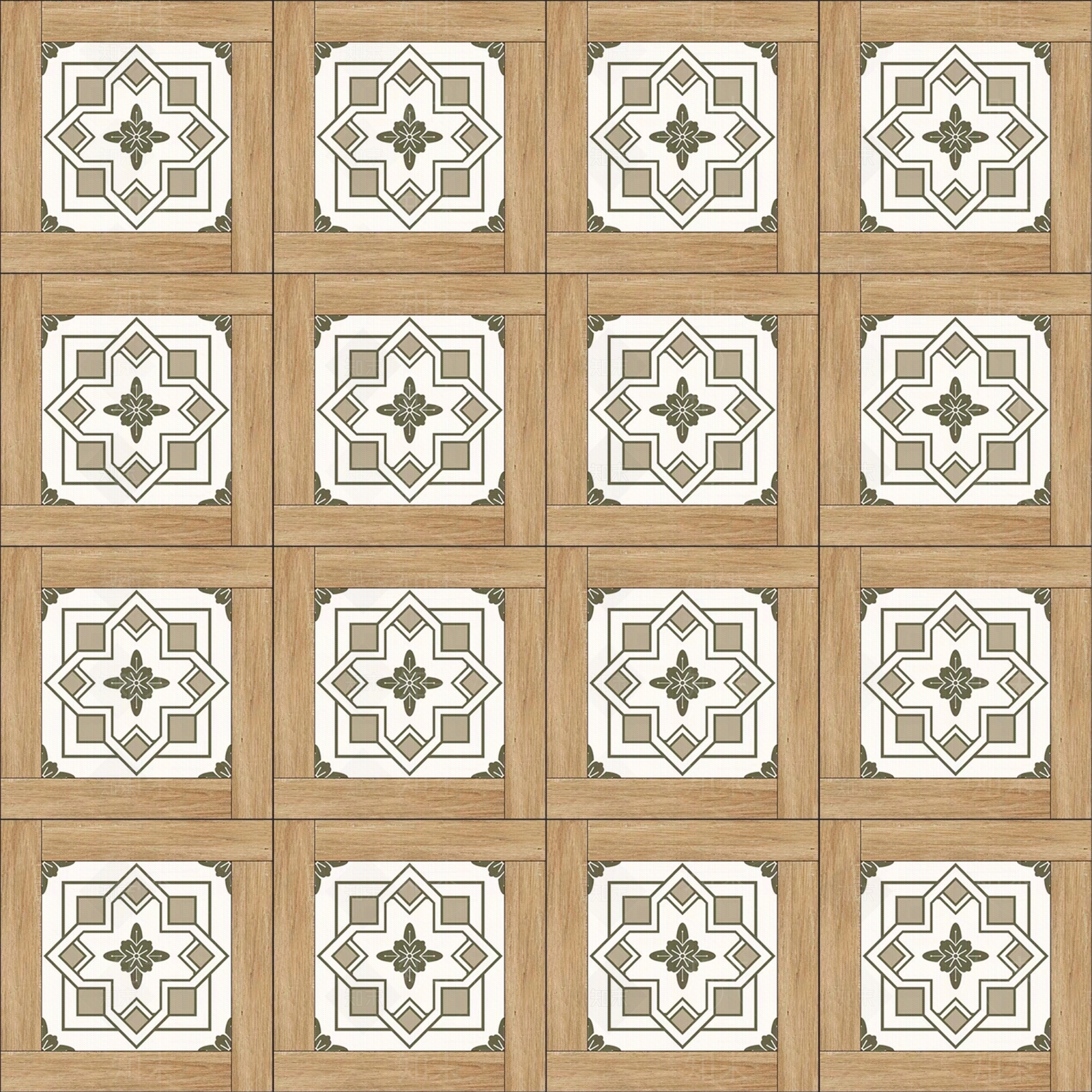 防木纹法式复古拼花瓷砖贴图下载【ID:1150490022】