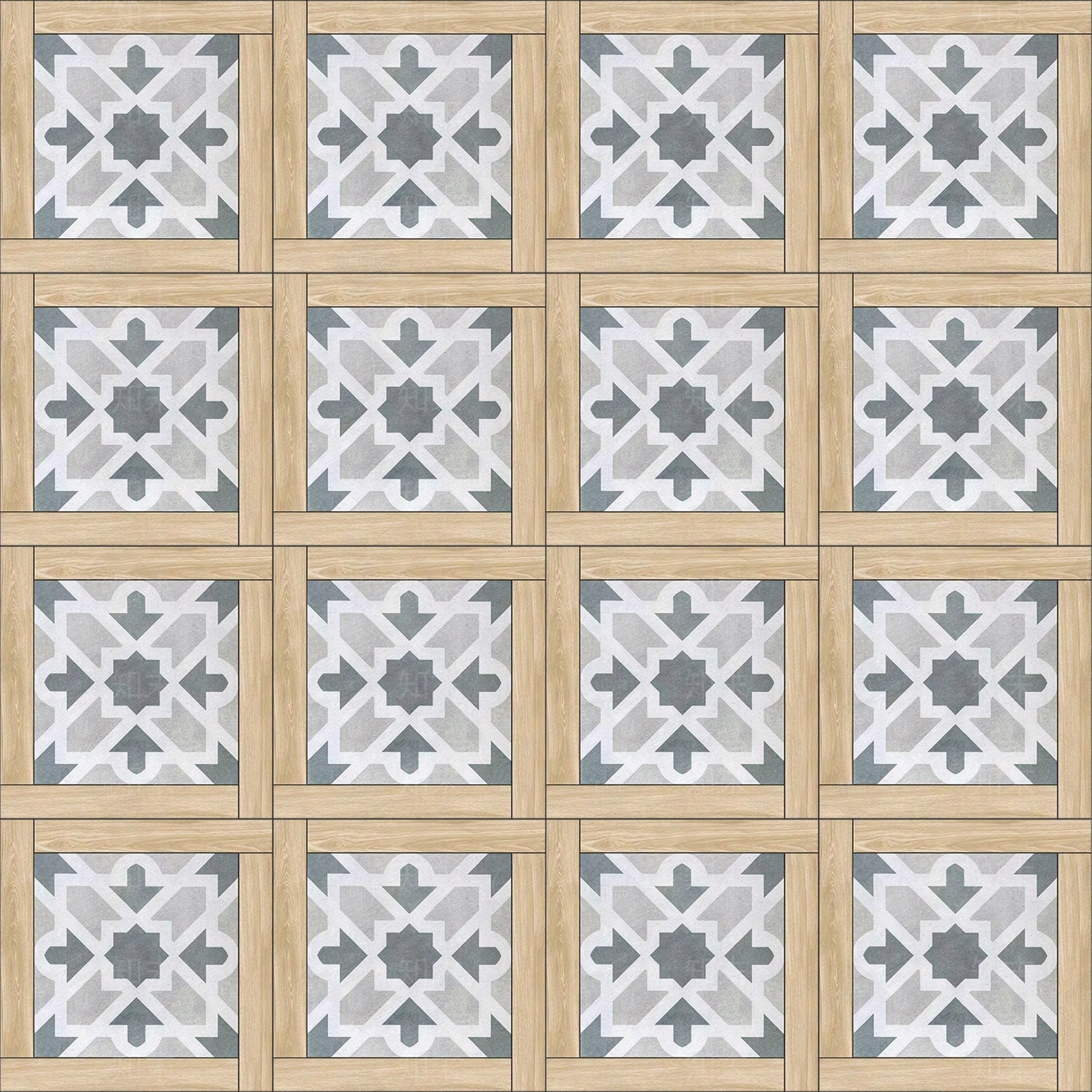 防木纹法式复古拼花瓷砖贴图下载【ID:1150490374】