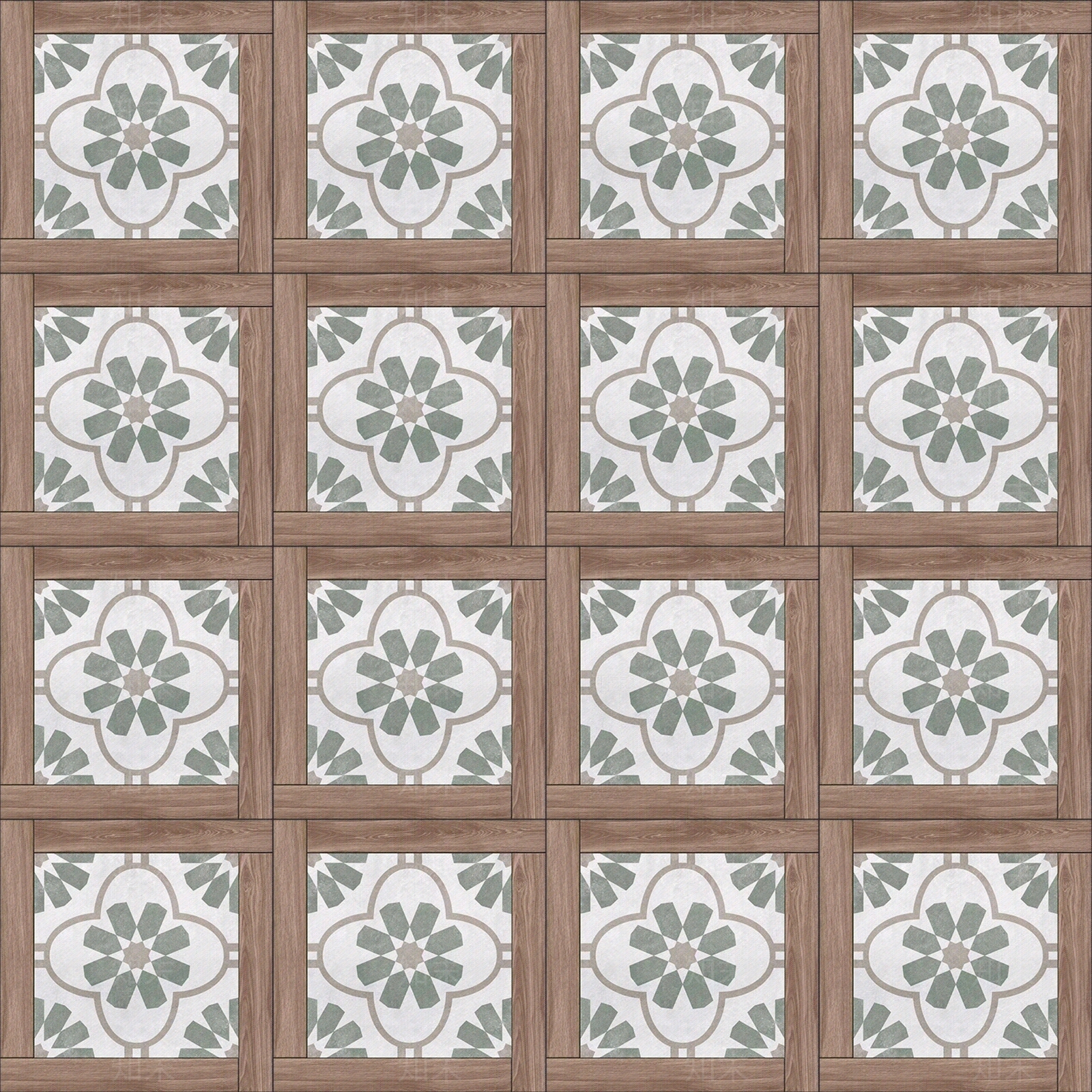 防木纹法式复古拼花瓷砖贴图下载【ID:1150490493】